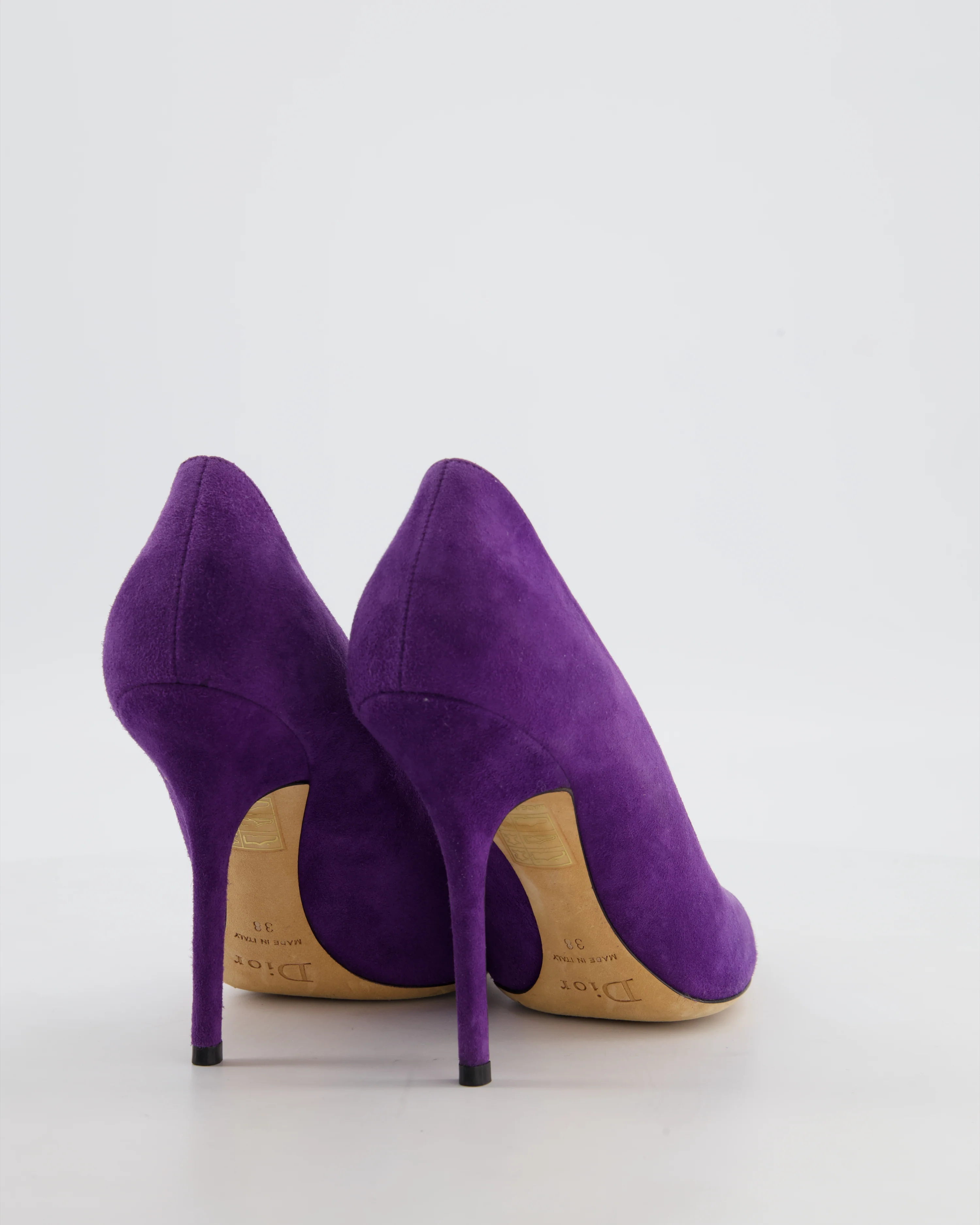 Christian Dior Purple Pointed Suede Stiletto Heels Size EU 38 - Image 4