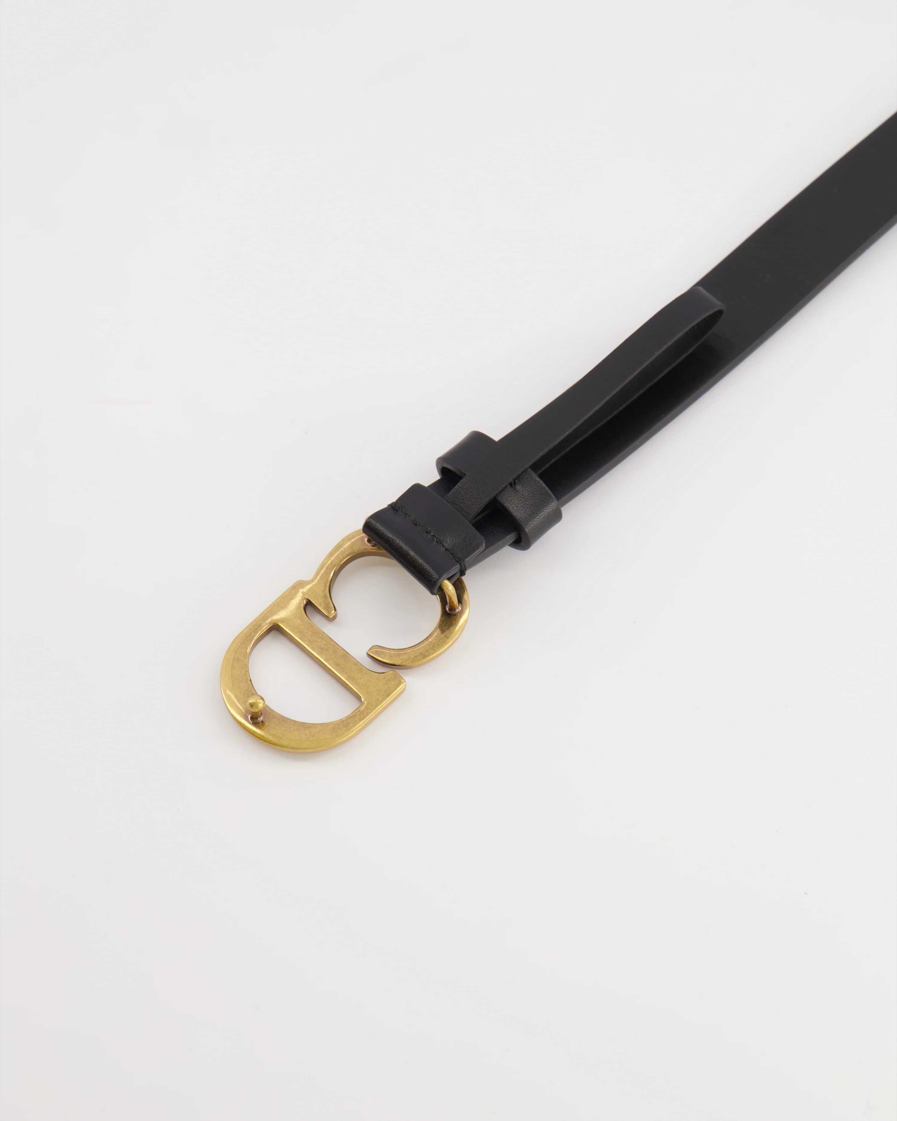 Christian Dior Saddle Belt in Black Calfskin Leather with Antique Gold CD Logo Buckle Size 75cm RRP £470 - Image 5
