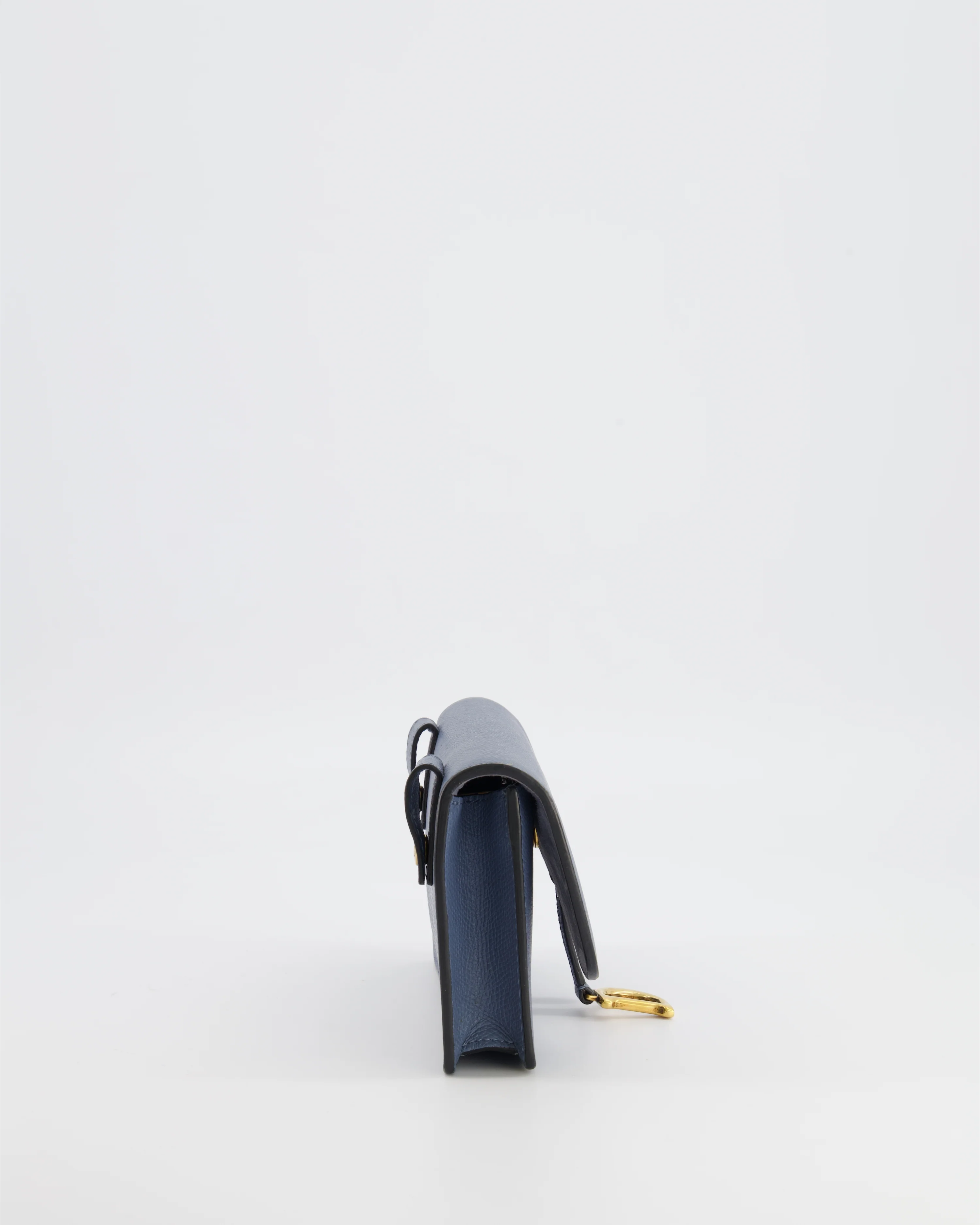 Christian Dior Shadow Blue Leather Small Saddle Belt Bag with Gold Hardware - Image 4