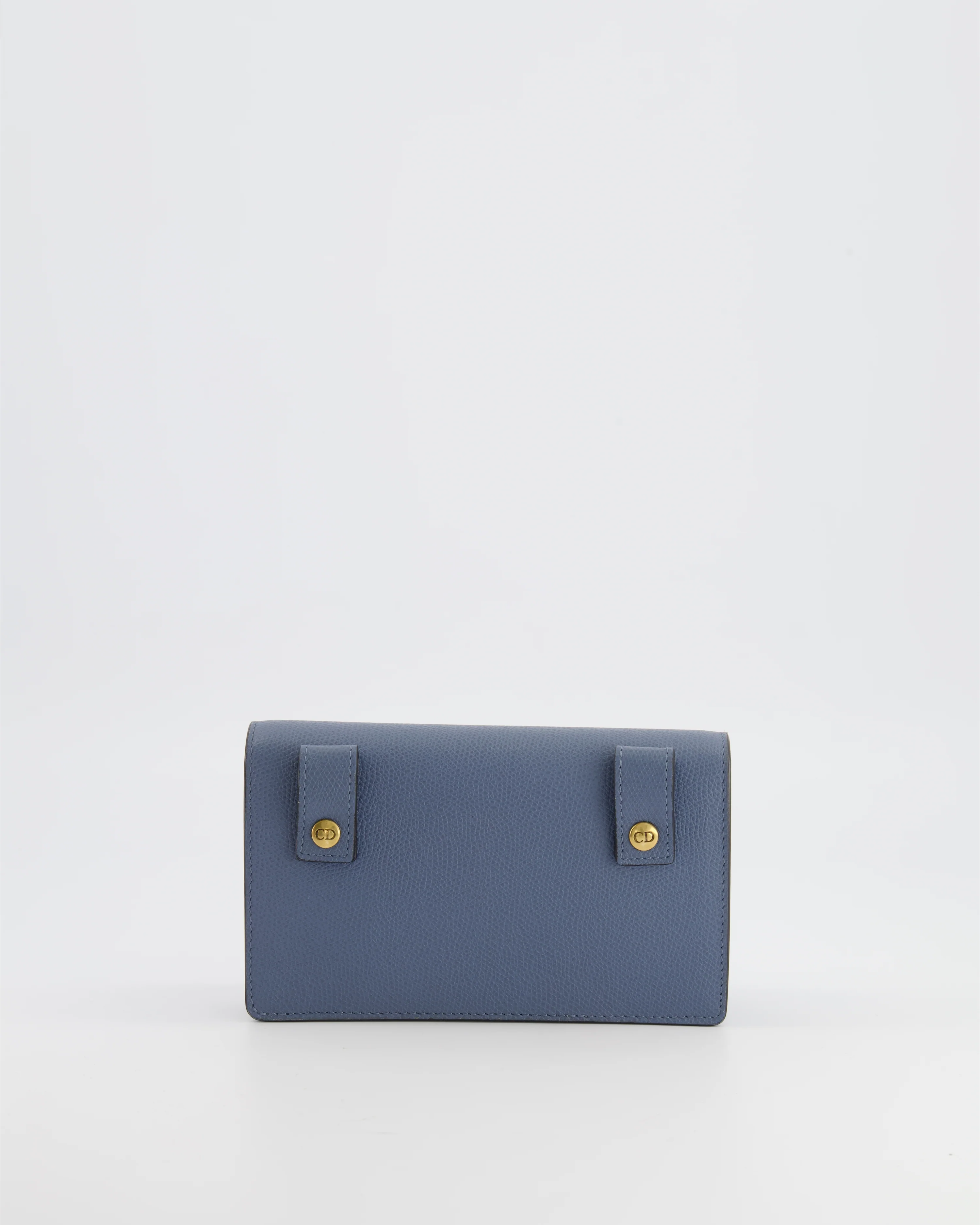 Christian Dior Shadow Blue Leather Small Saddle Belt Bag with Gold Hardware - Image 6