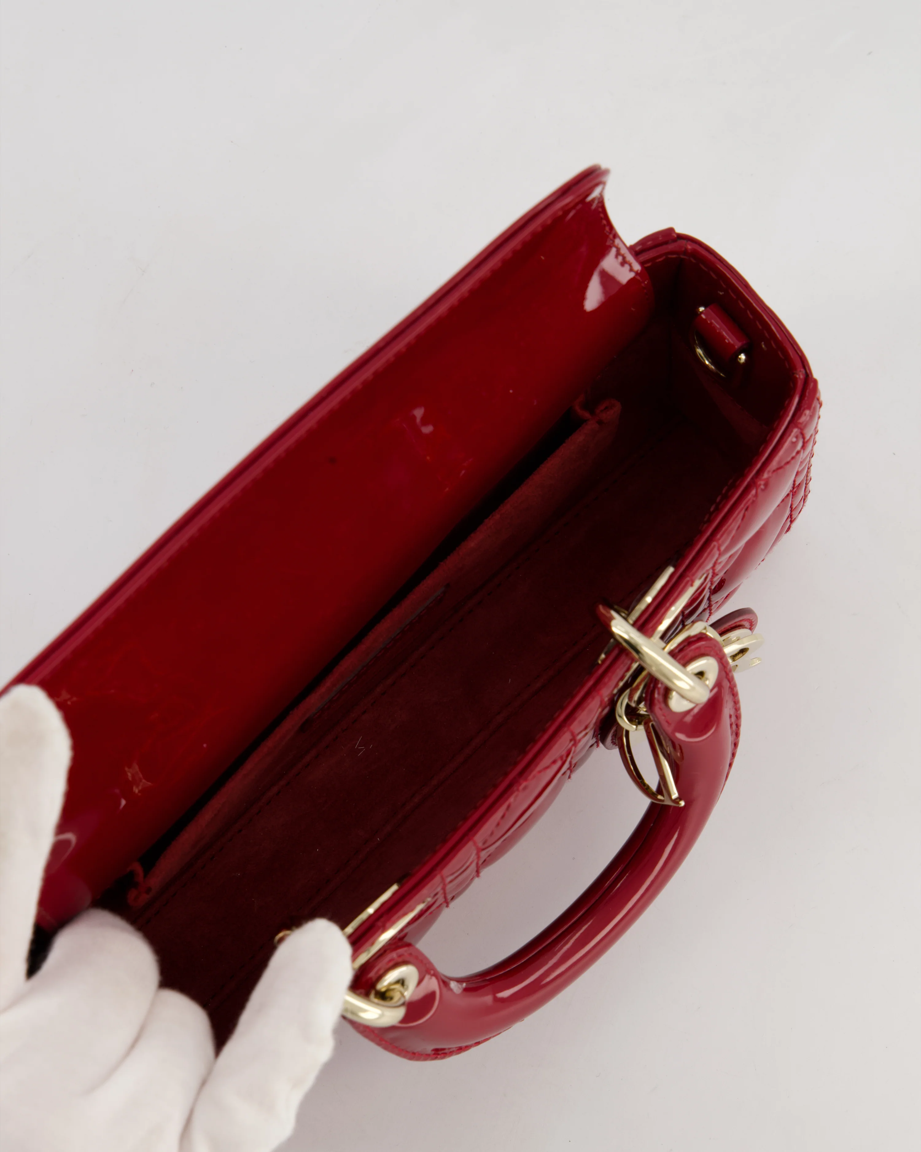 Christian Dior Small D-Joy in Cherry Patent Leather with Gold Hardware - Image 19