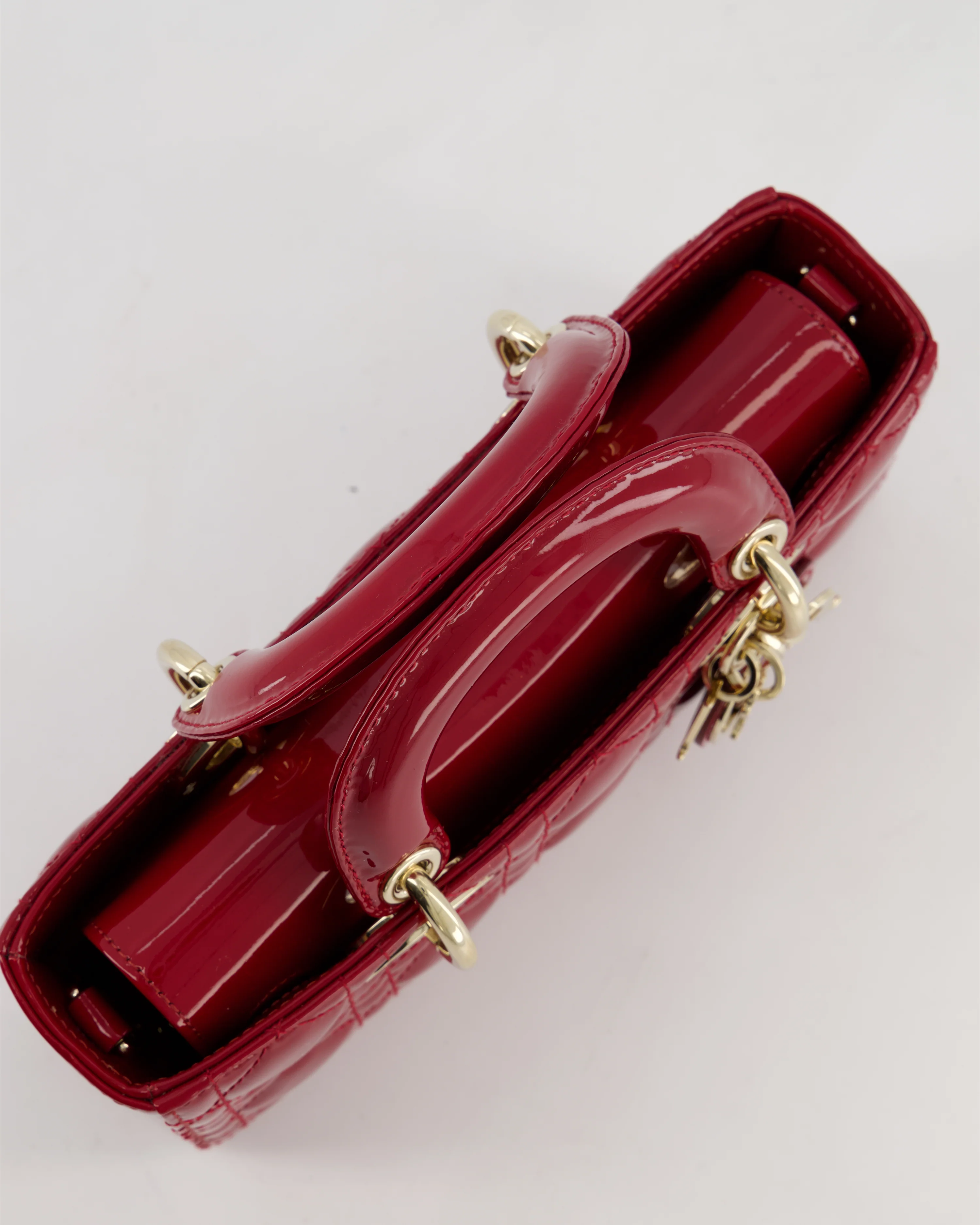 Christian Dior Small D-Joy in Cherry Patent Leather with Gold Hardware - Image 20