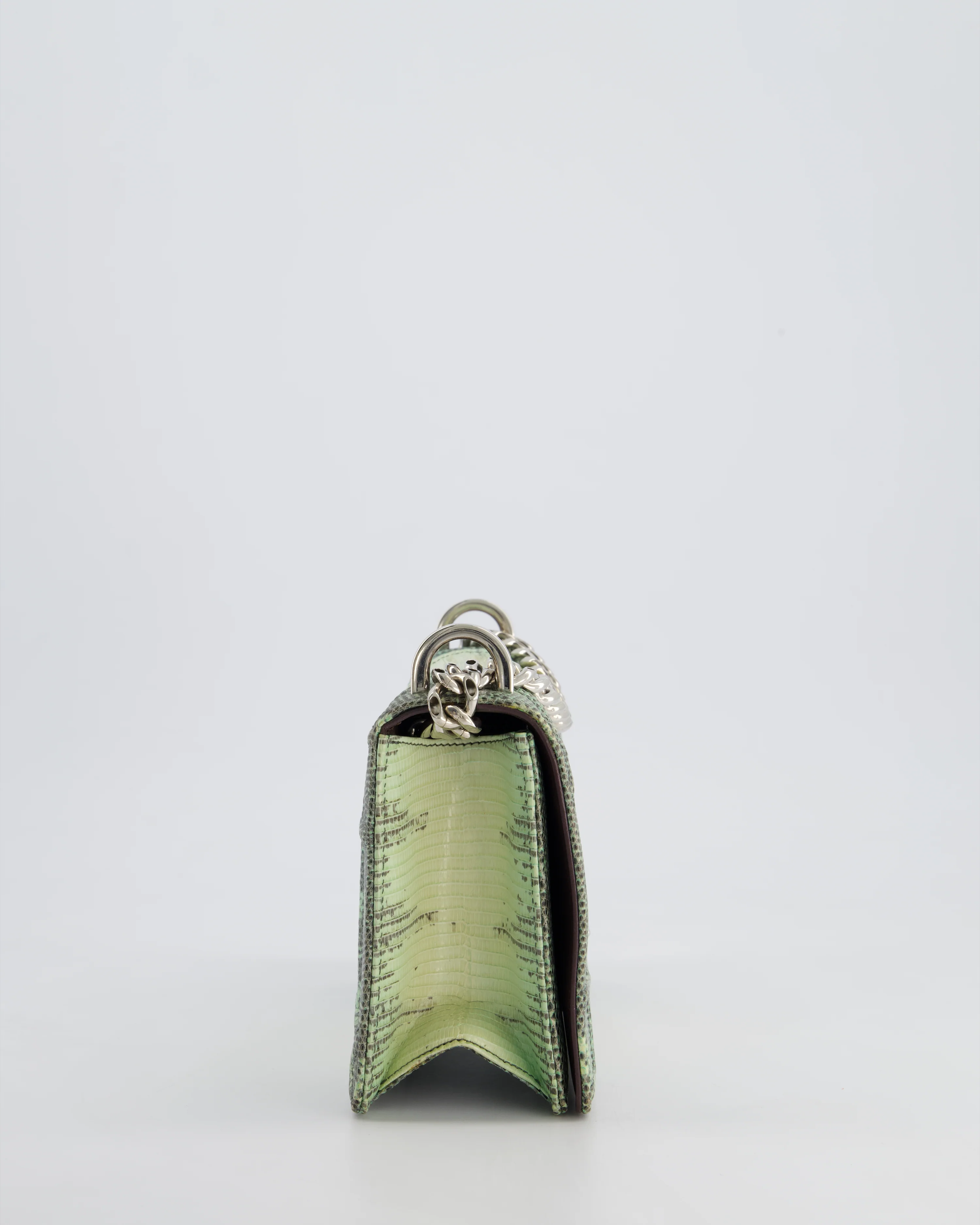 Christian Dior Small Diorama Flap Bag in Light Green Lizard With Silver Hardware - Image 7