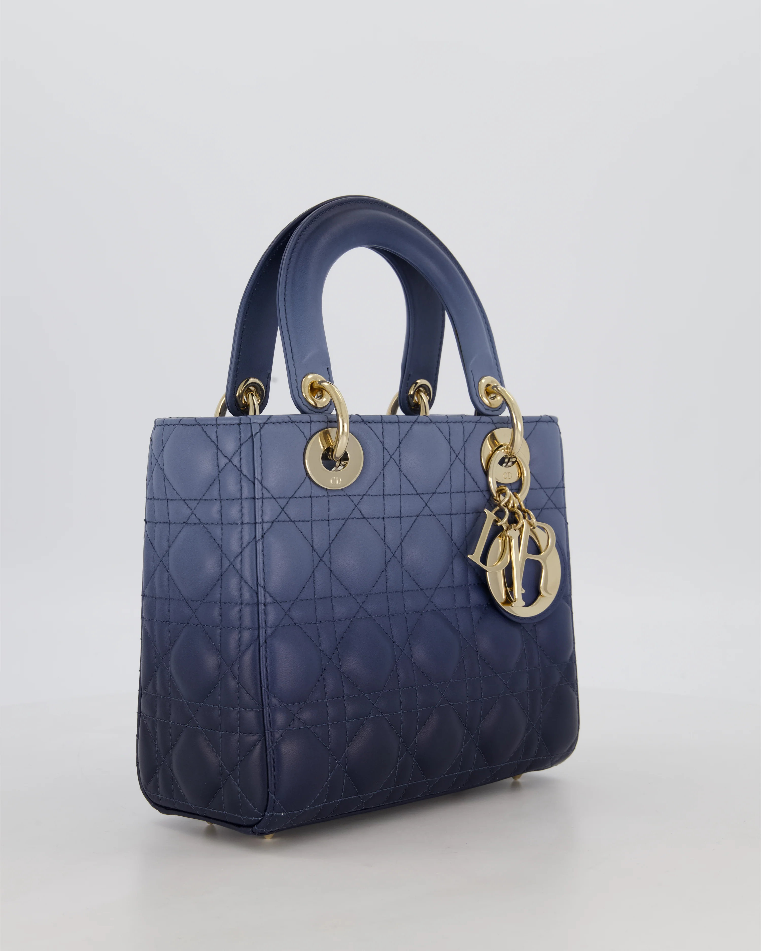 Christian Dior Small Lady Dior ABC Bag in Blue Ombre Gradient Cannage Lambskin Leather and Champagne Gold Hardware - Image 3