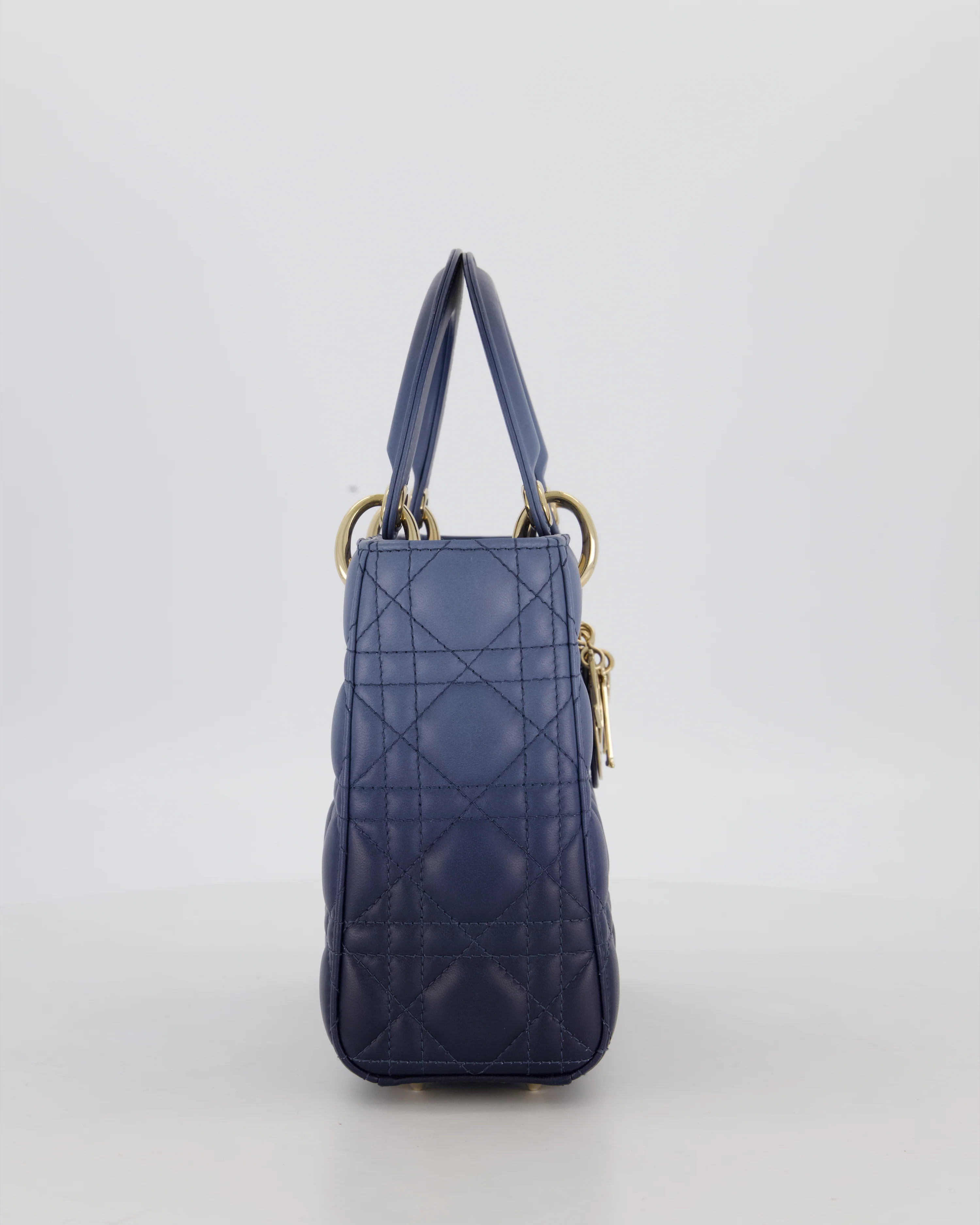 Christian Dior Small Lady Dior ABC Bag in Blue Ombre Gradient Cannage Lambskin Leather and Champagne Gold Hardware - Image 4