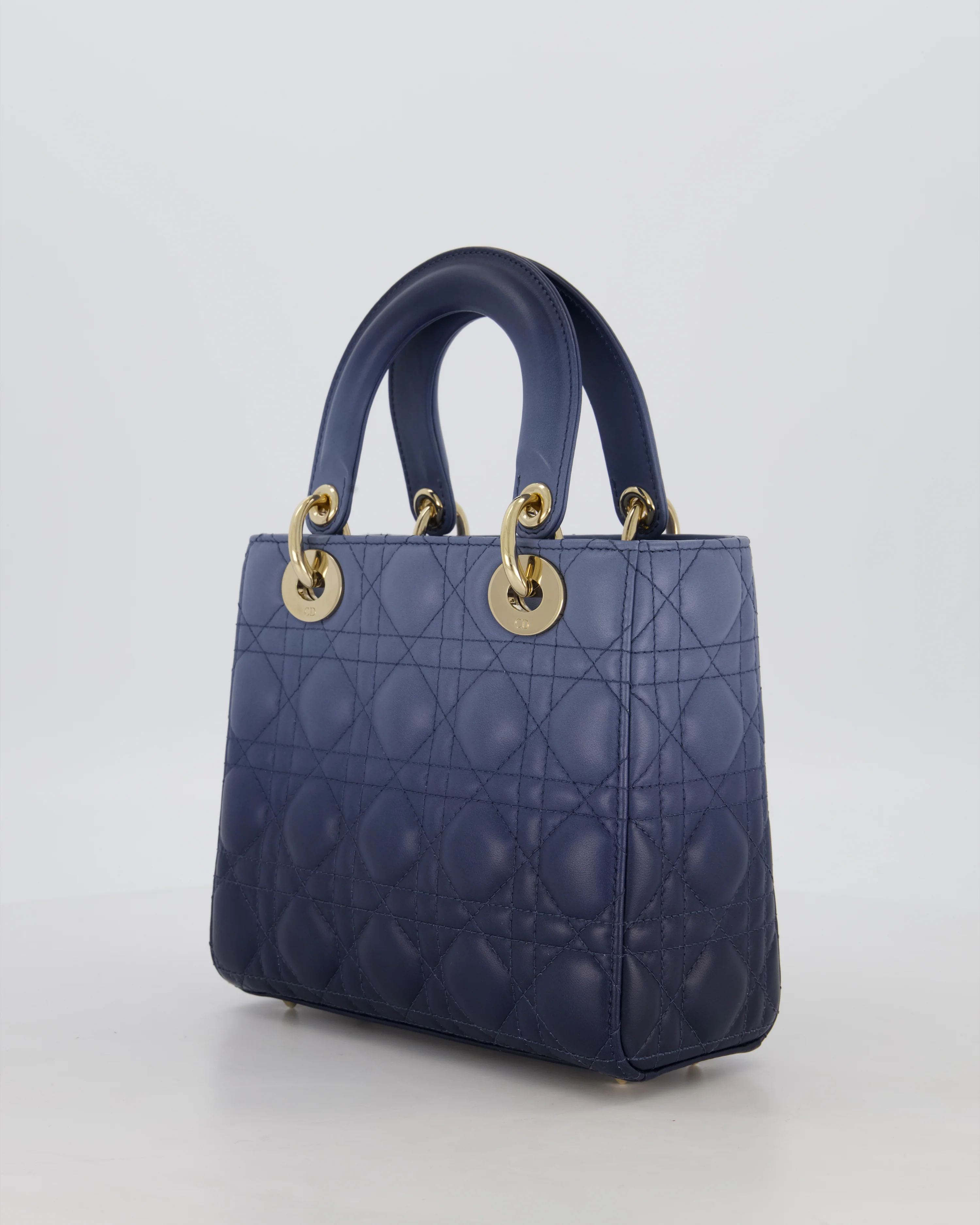 Christian Dior Small Lady Dior ABC Bag in Blue Ombre Gradient Cannage Lambskin Leather and Champagne Gold Hardware - Image 5