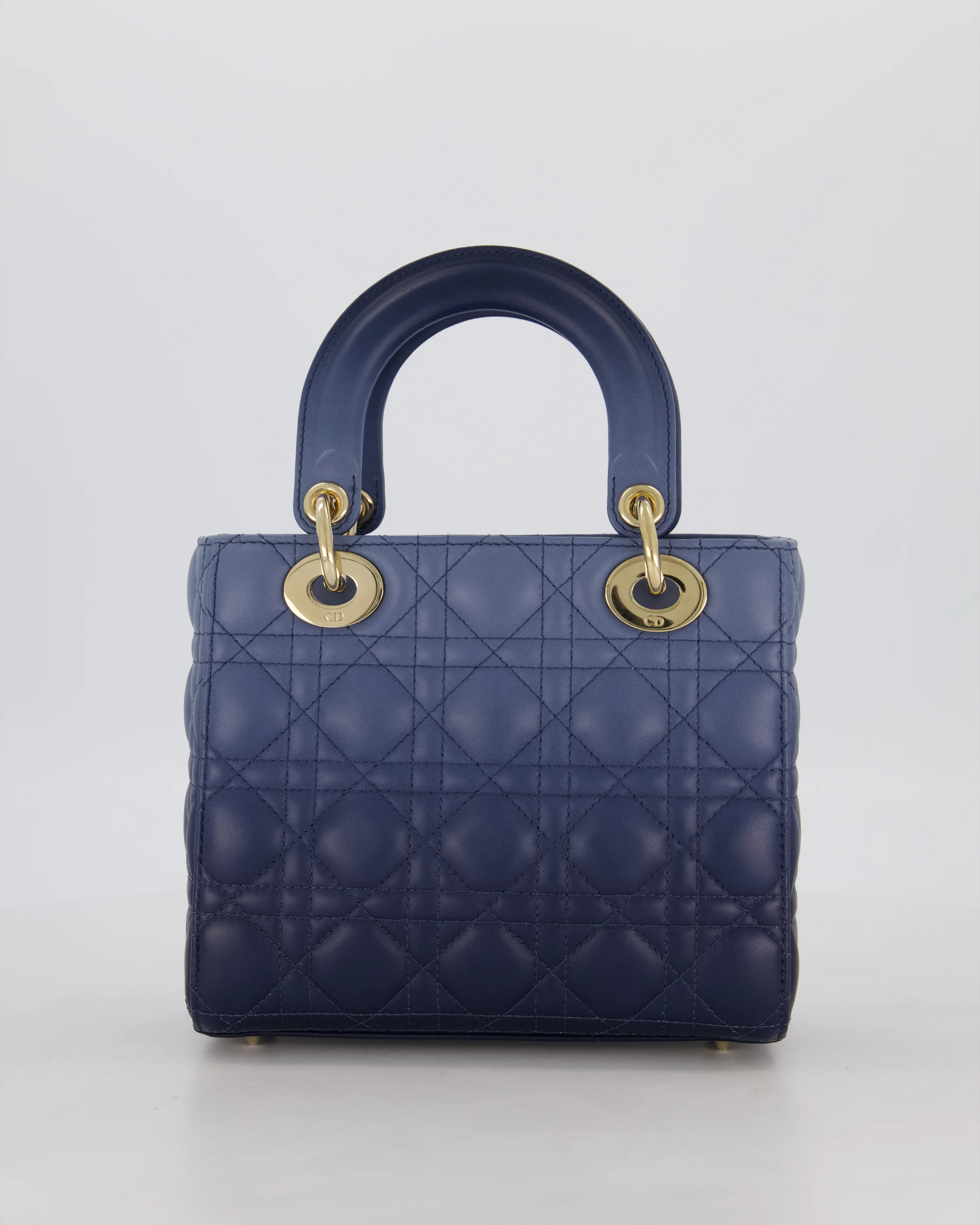 Christian Dior Small Lady Dior ABC Bag in Blue Ombre Gradient Cannage Lambskin Leather and Champagne Gold Hardware - Image 6