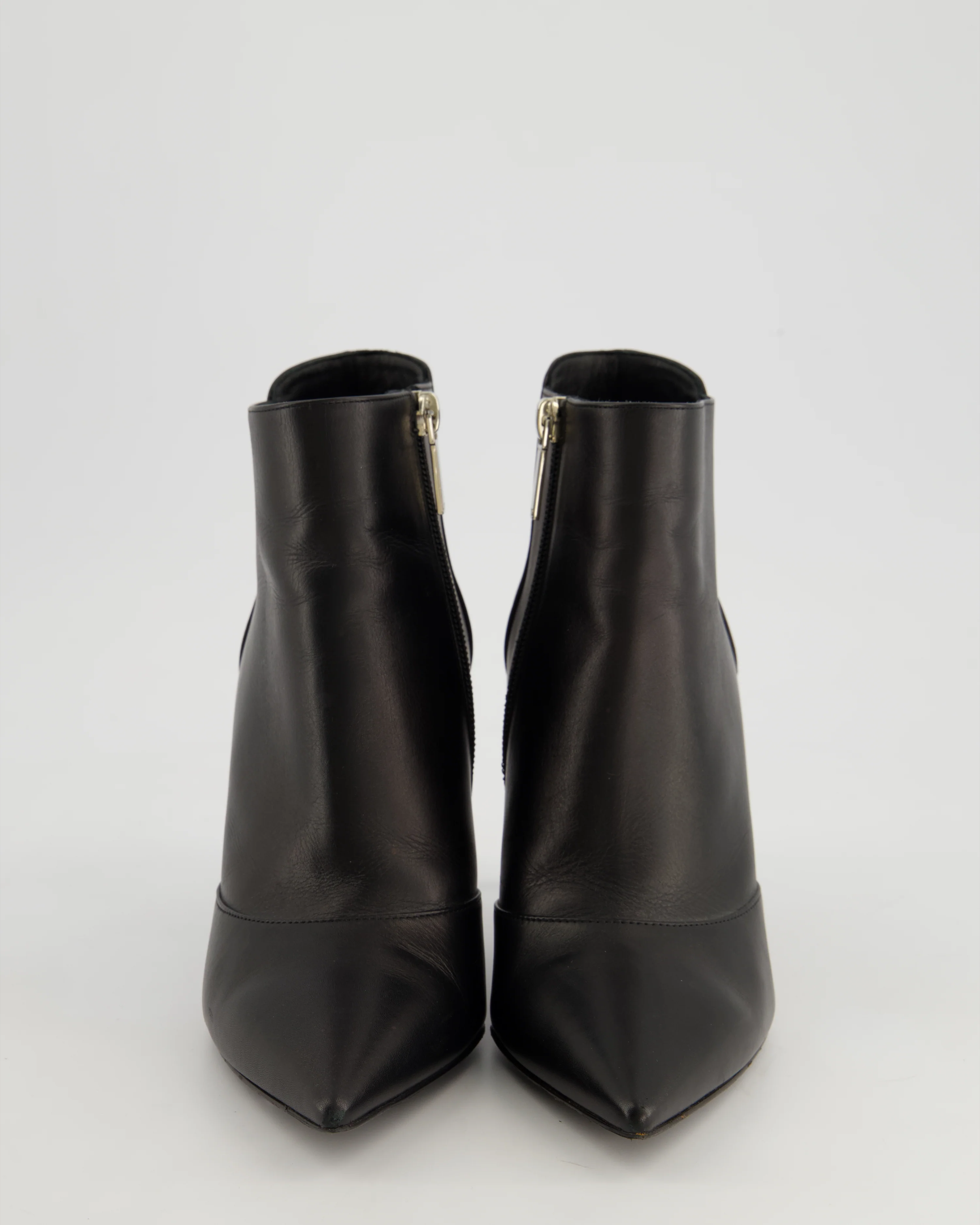Christian Dior Stiletto Ankle Boots With Silver Metal Heel Detail Size EU 38.5 - Image 4