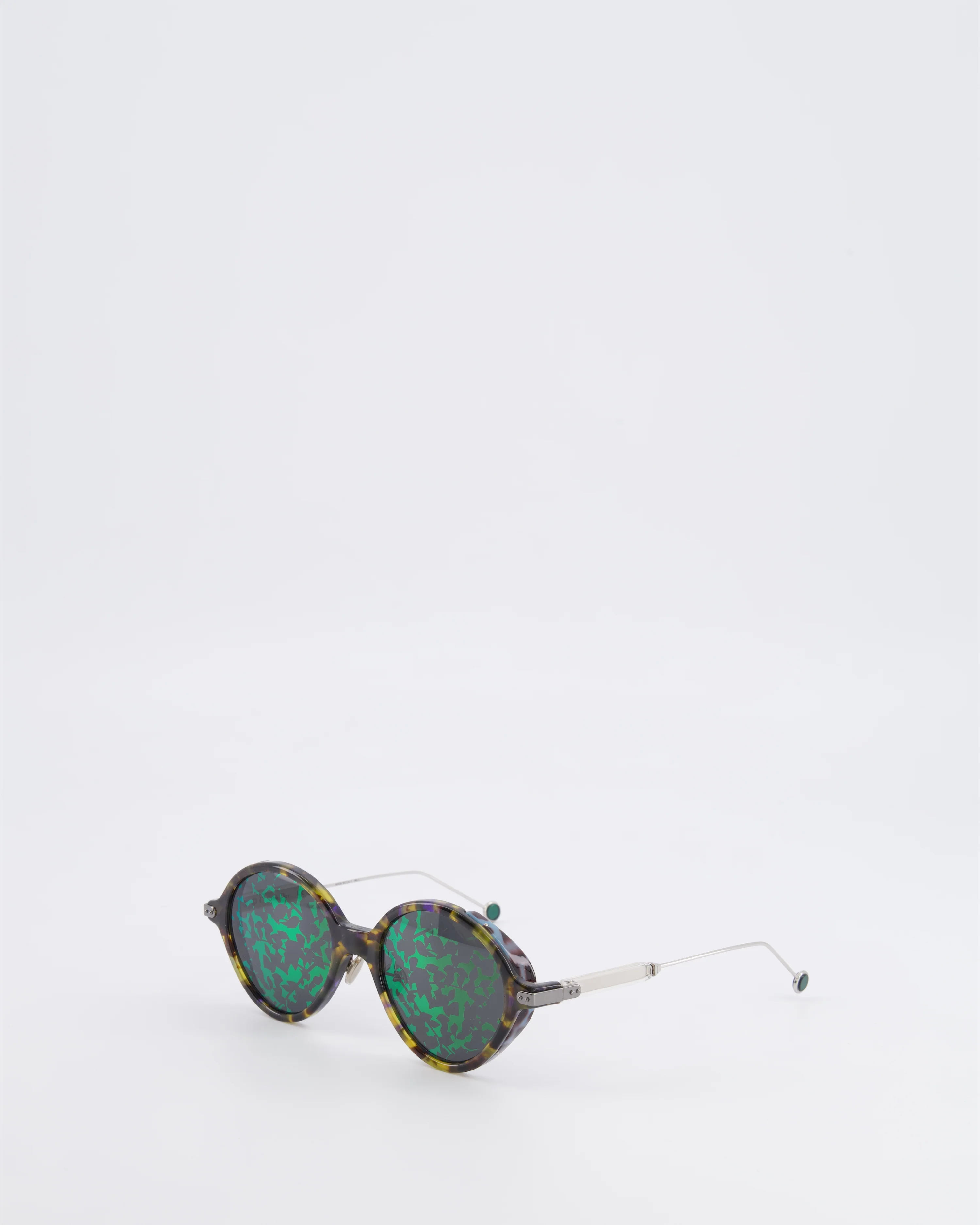 Christian Dior Tortoiseshell Acetate DiorUmbrage Sunglasses with Green Mirrored Foliage Pattern Lenses - Image 3