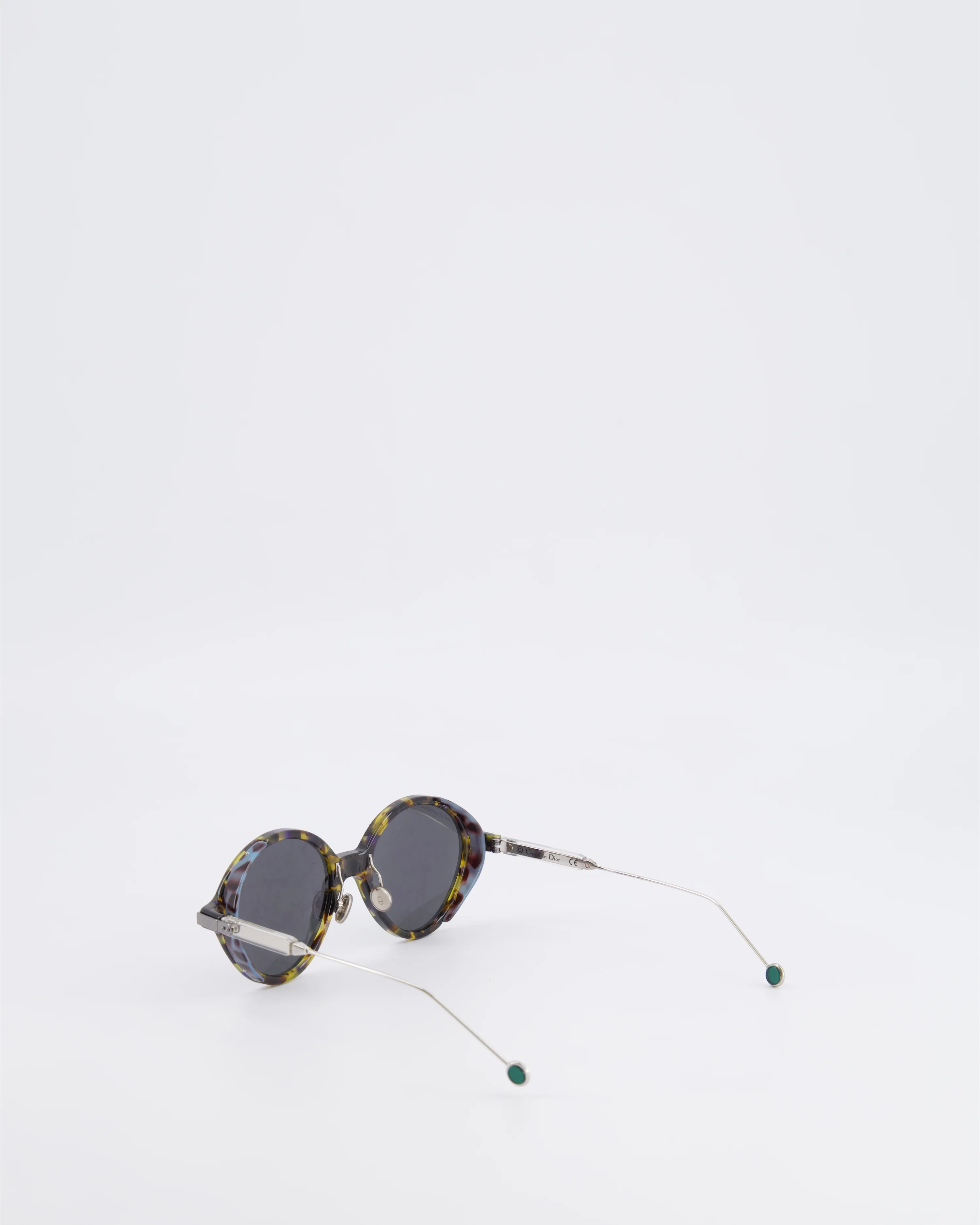 Christian Dior Tortoiseshell Acetate DiorUmbrage Sunglasses with Green Mirrored Foliage Pattern Lenses - Image 5
