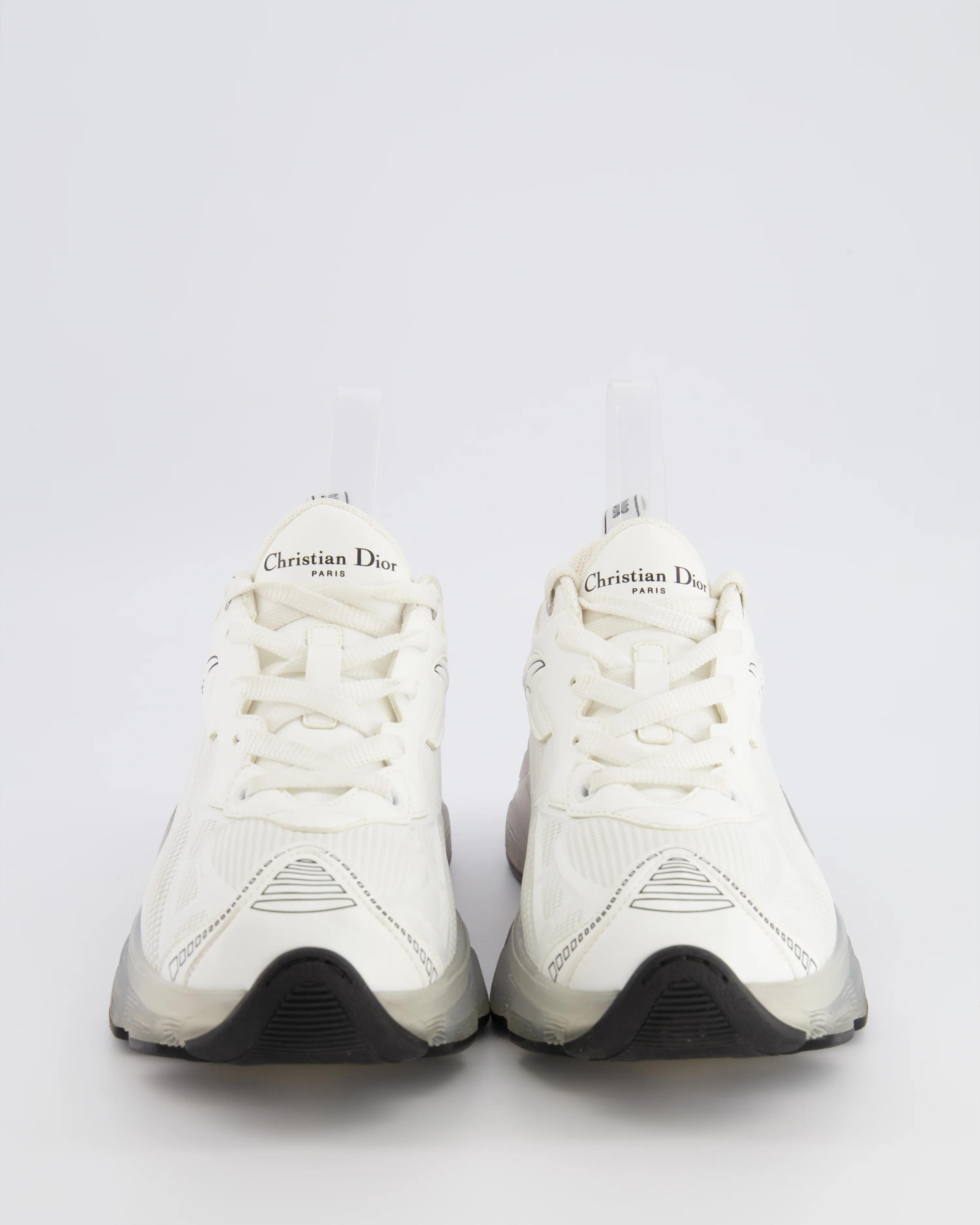 Christian Dior Vibe Trainers in White Leather and Mesh with Clear and Black Rubber Soles and Black Logo Detail Size EU 39 RRP £920 - Image 4