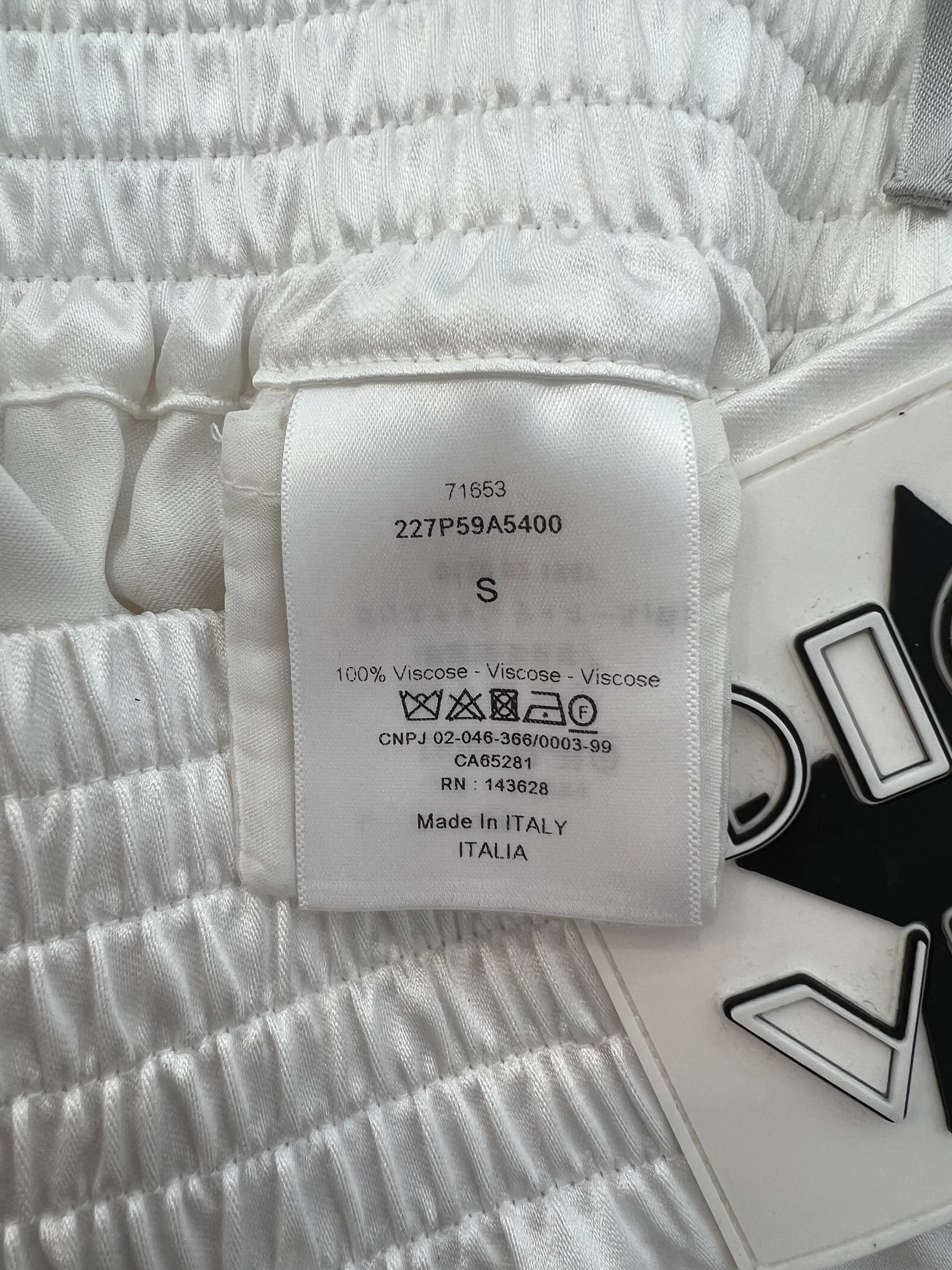 Christian Dior White Satin Shorts with Black Side Strips and Dior Vibe Detail Size S (UK 8) - Image 12