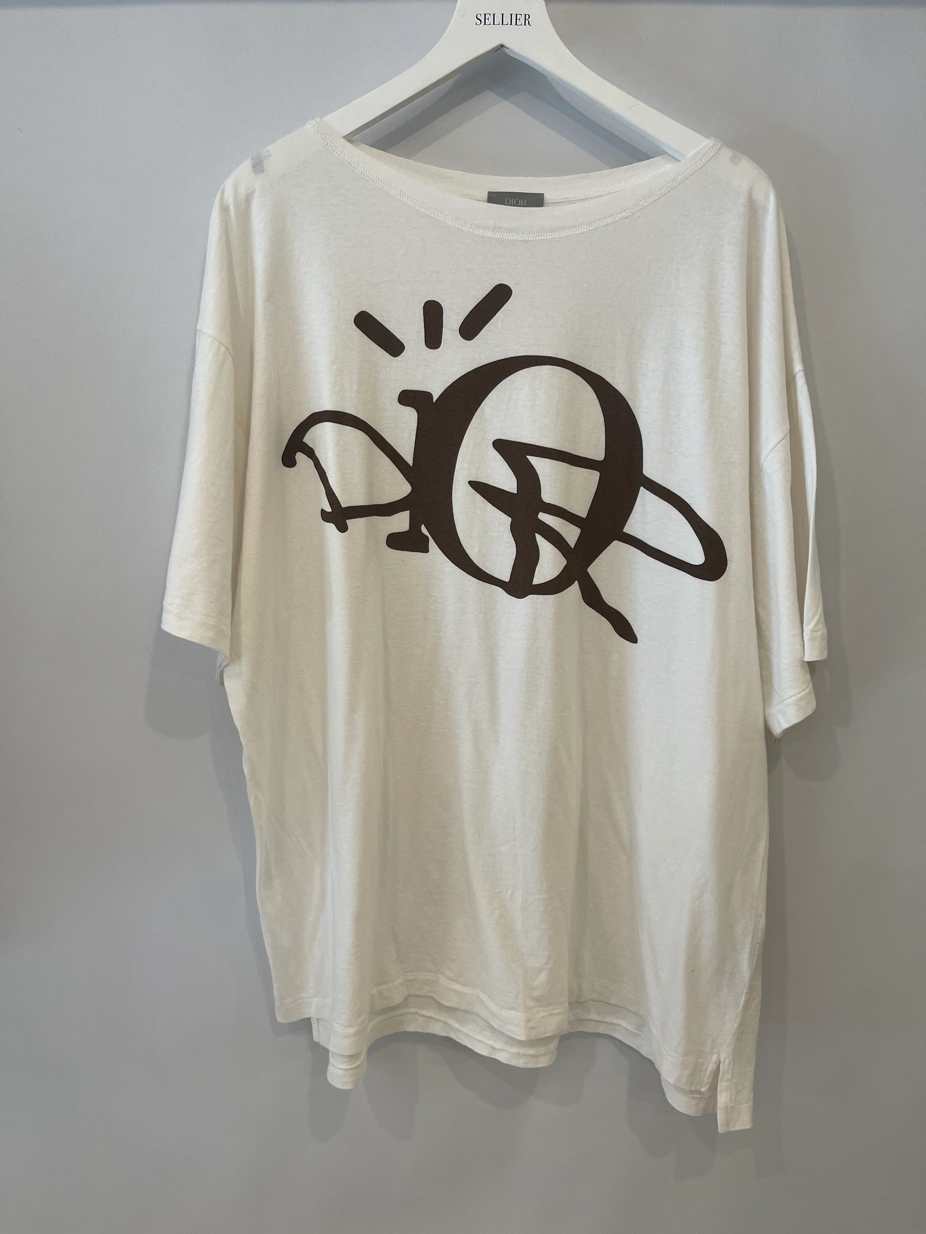 Christian Dior x Cactus Jack Menswear White T-Shirt with Brown Dior Logo Size XXL (UK 44) - Image 4