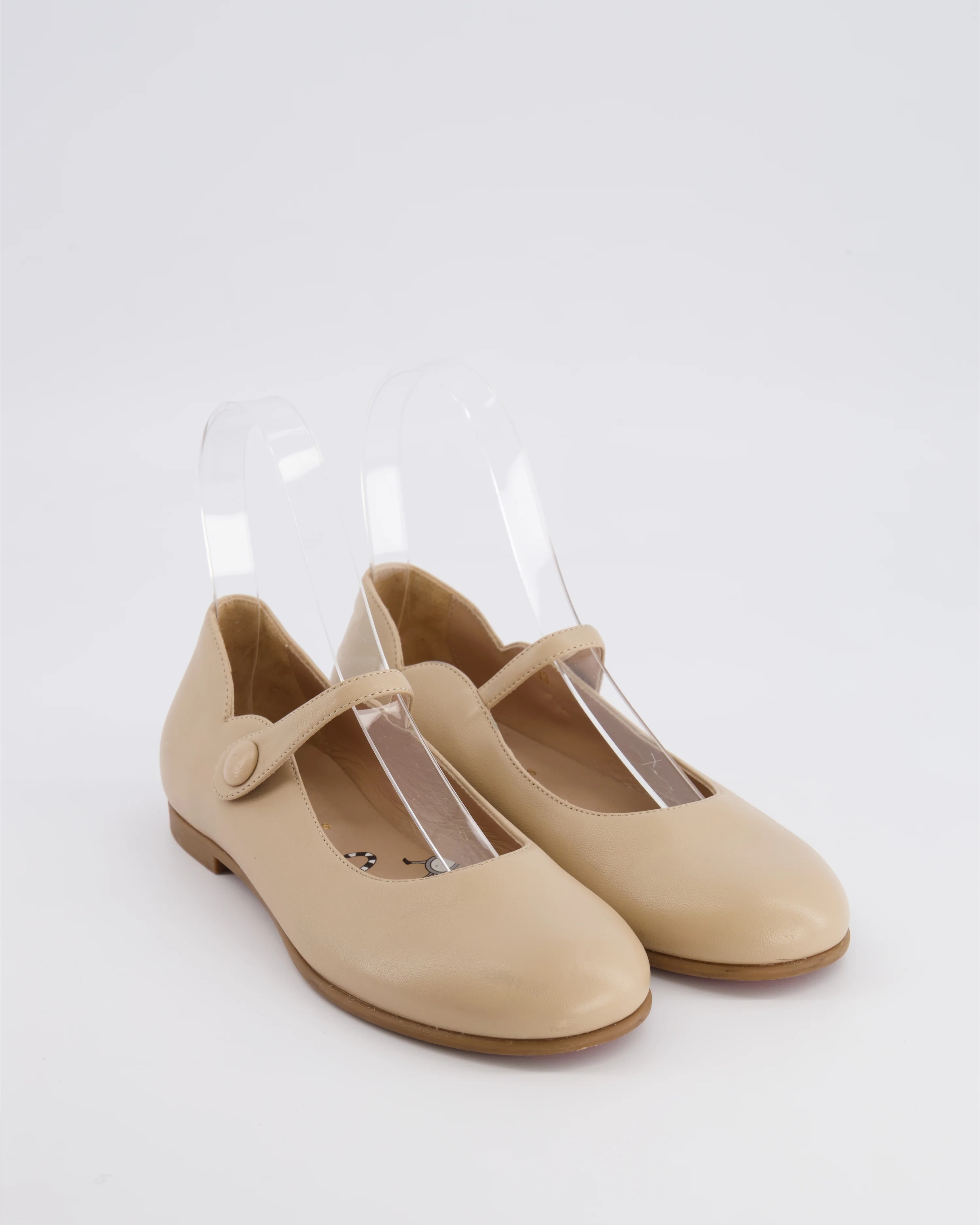 Christian Louboutin Kids Beige Leather Melodie Chick Ballet Flats Size 33 RRP £435 - Image 2