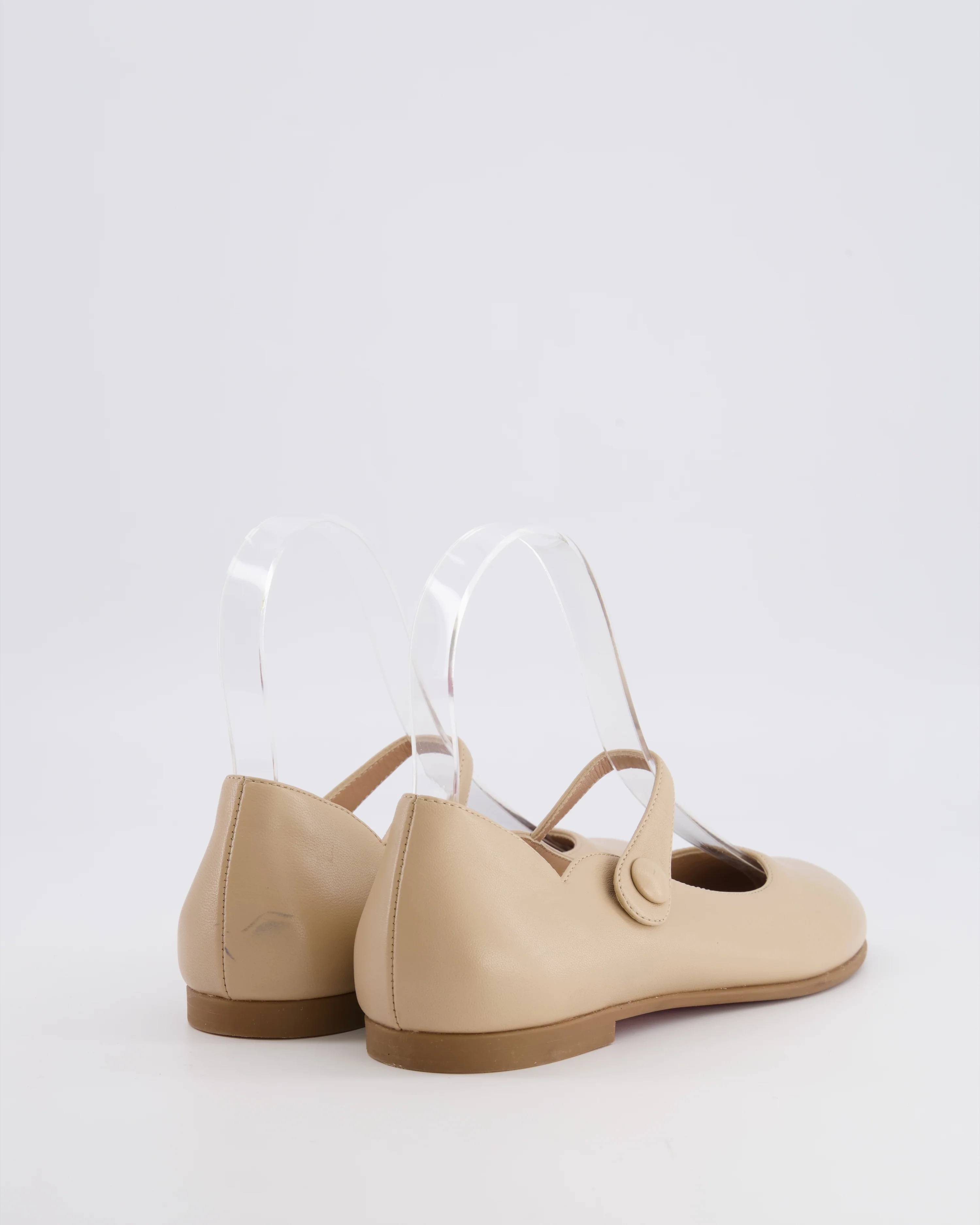 Christian Louboutin Kids Beige Leather Melodie Chick Ballet Flats Size 33 RRP £435 - Image 3