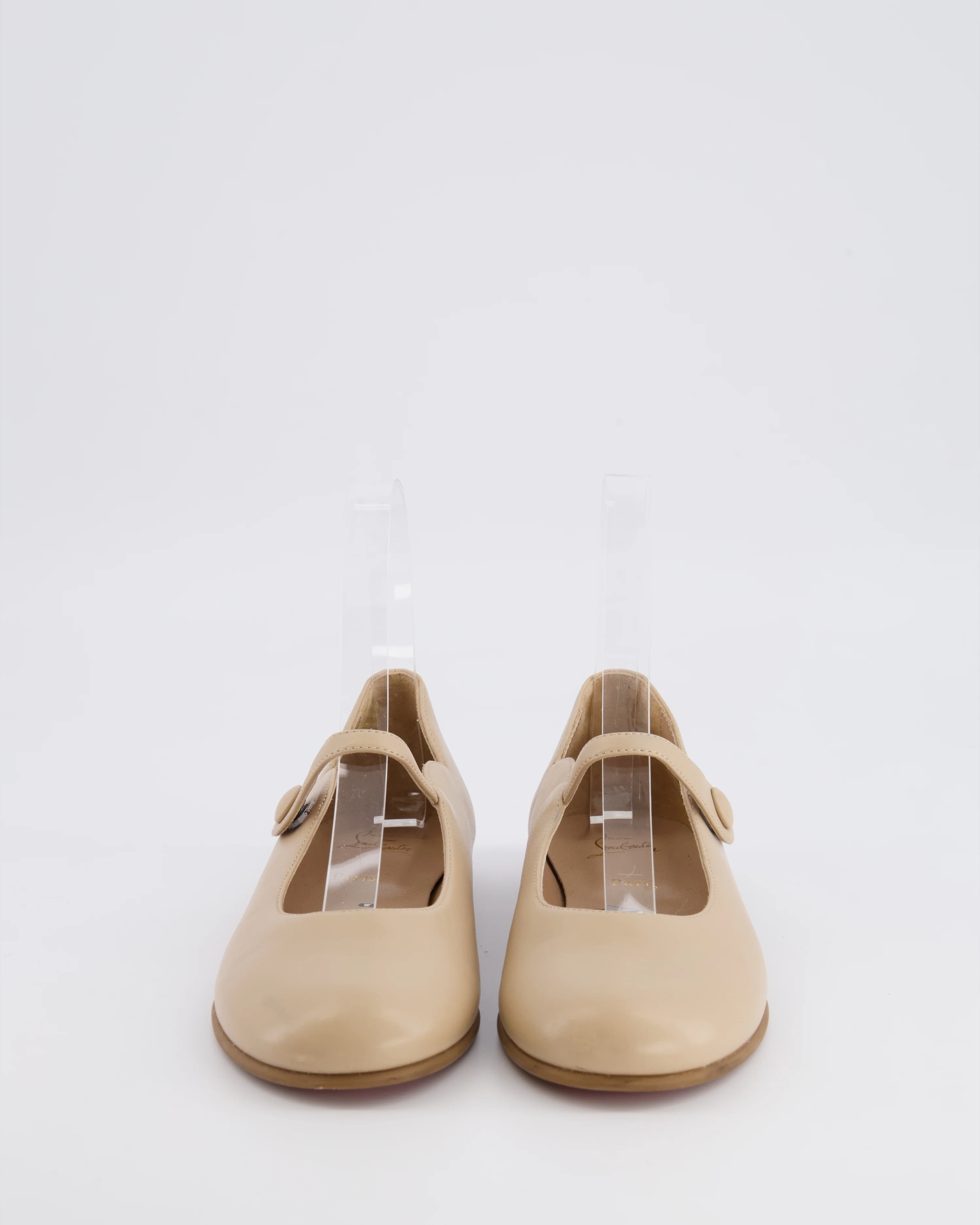 Christian Louboutin Kids Beige Leather Melodie Chick Ballet Flats Size 33 RRP £435 - Image 4