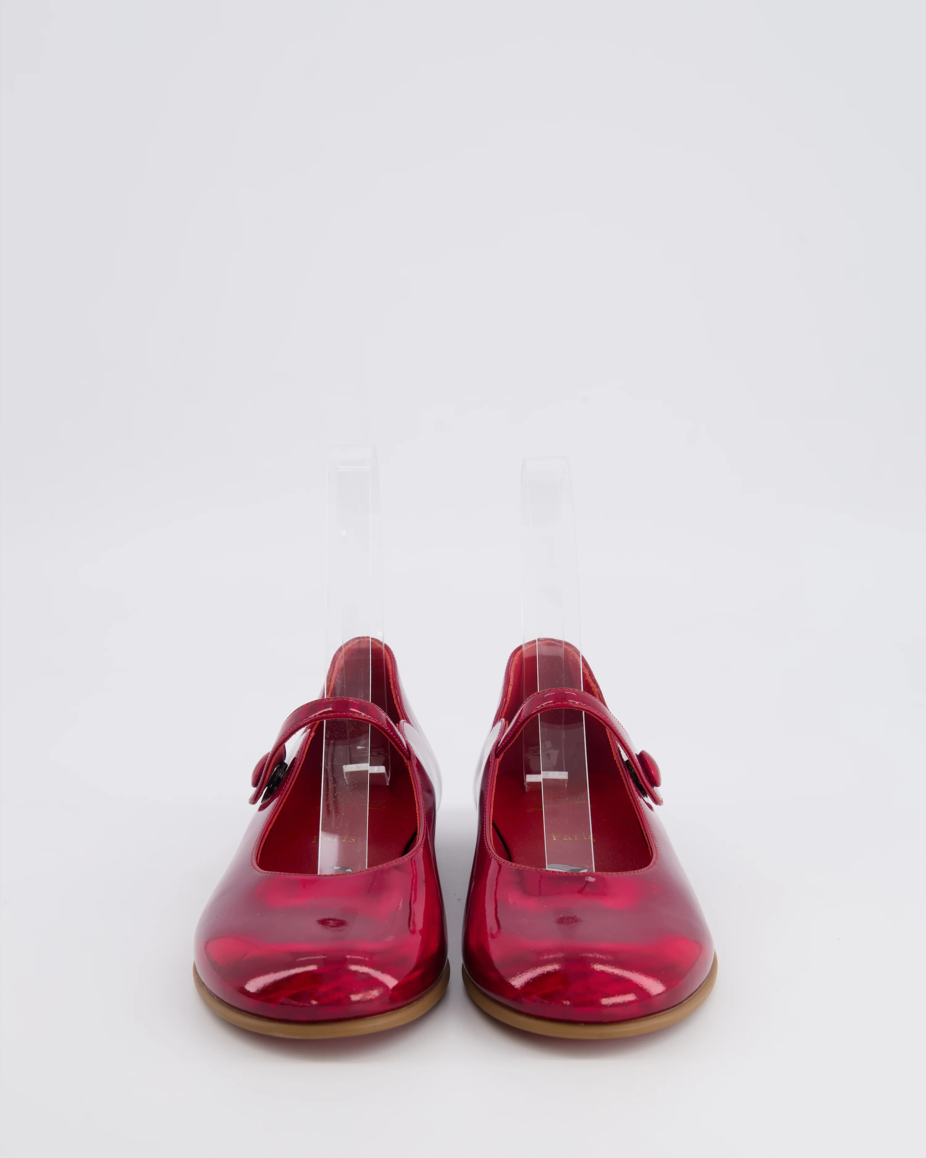Christian Louboutin Kids Red Patent Melodie Chick Ballet Flats Size 33 RRP £435 - Image 4