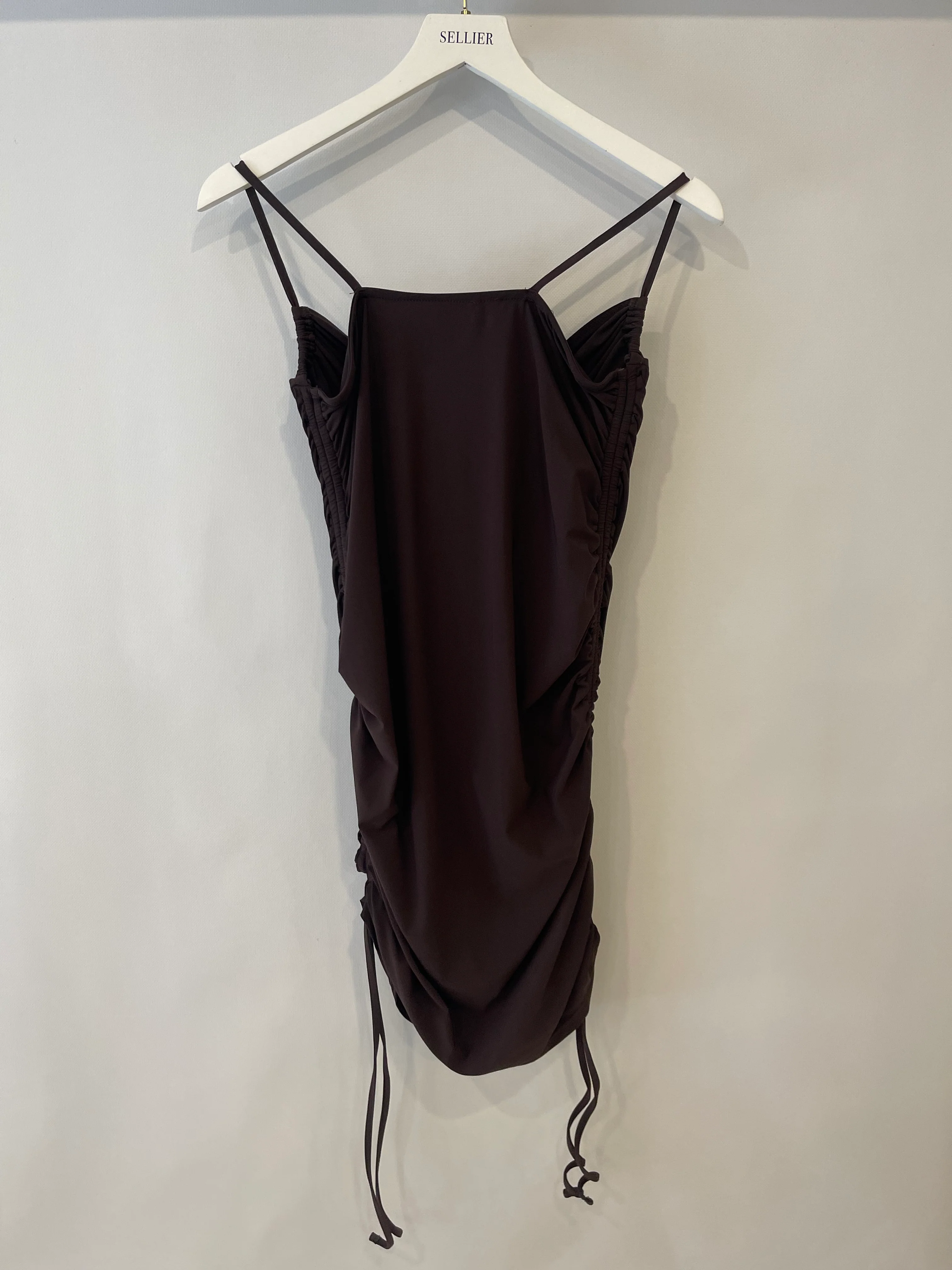 Christopher Esber Brown Mini Dress with Beaded Detail Size UK 12 - Image 10