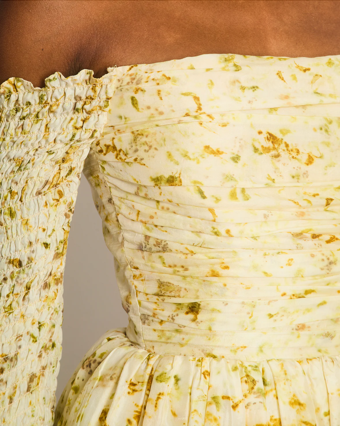 Clio Peppiatt Yellow and White Melva Off Shoulder Mini Dress Size XS (UK 6) - Image 5