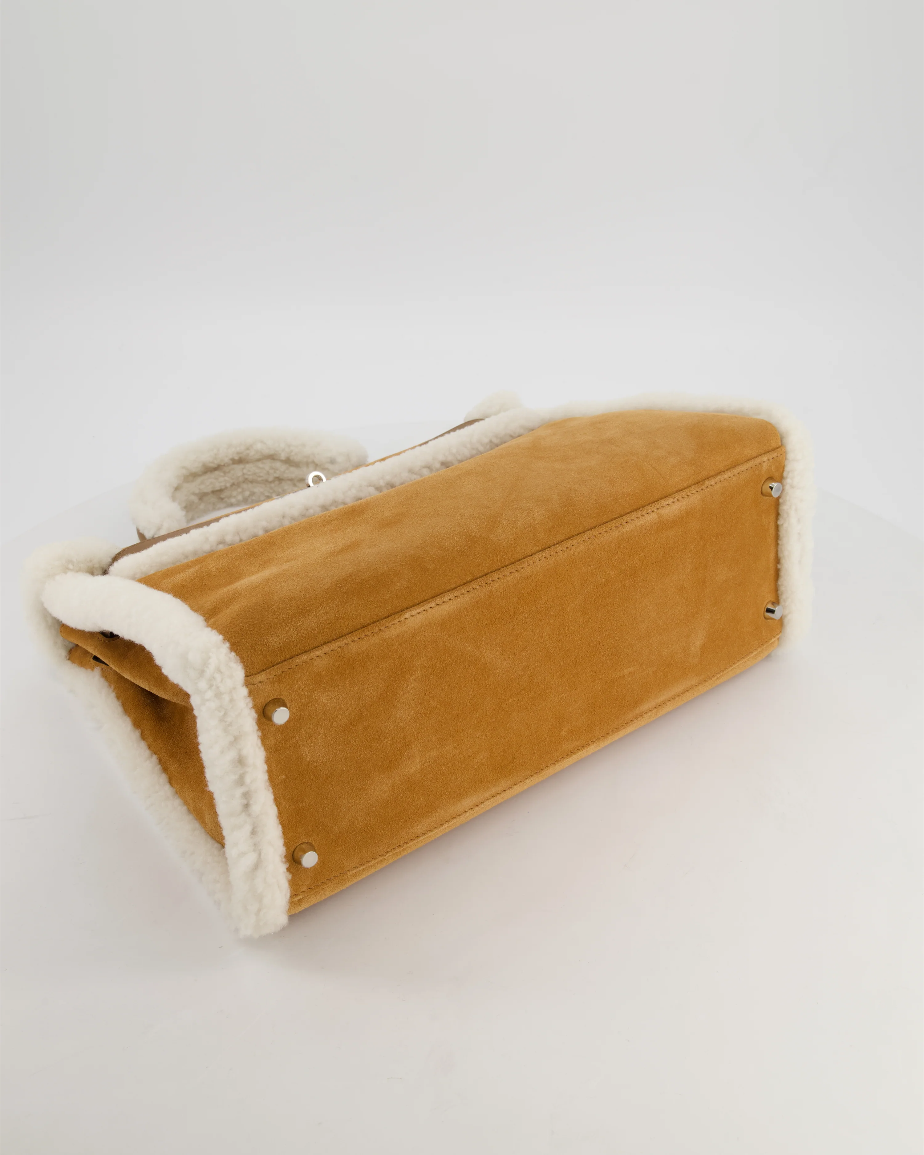 *COLLECTOR'S* Hermès Kelly 35 Teddy Plush Grizzly Bag in Alezan Swift Leather, Ecru Plush & Chamois Grizzly Suede Leather with Palladium Hardware - Image 17