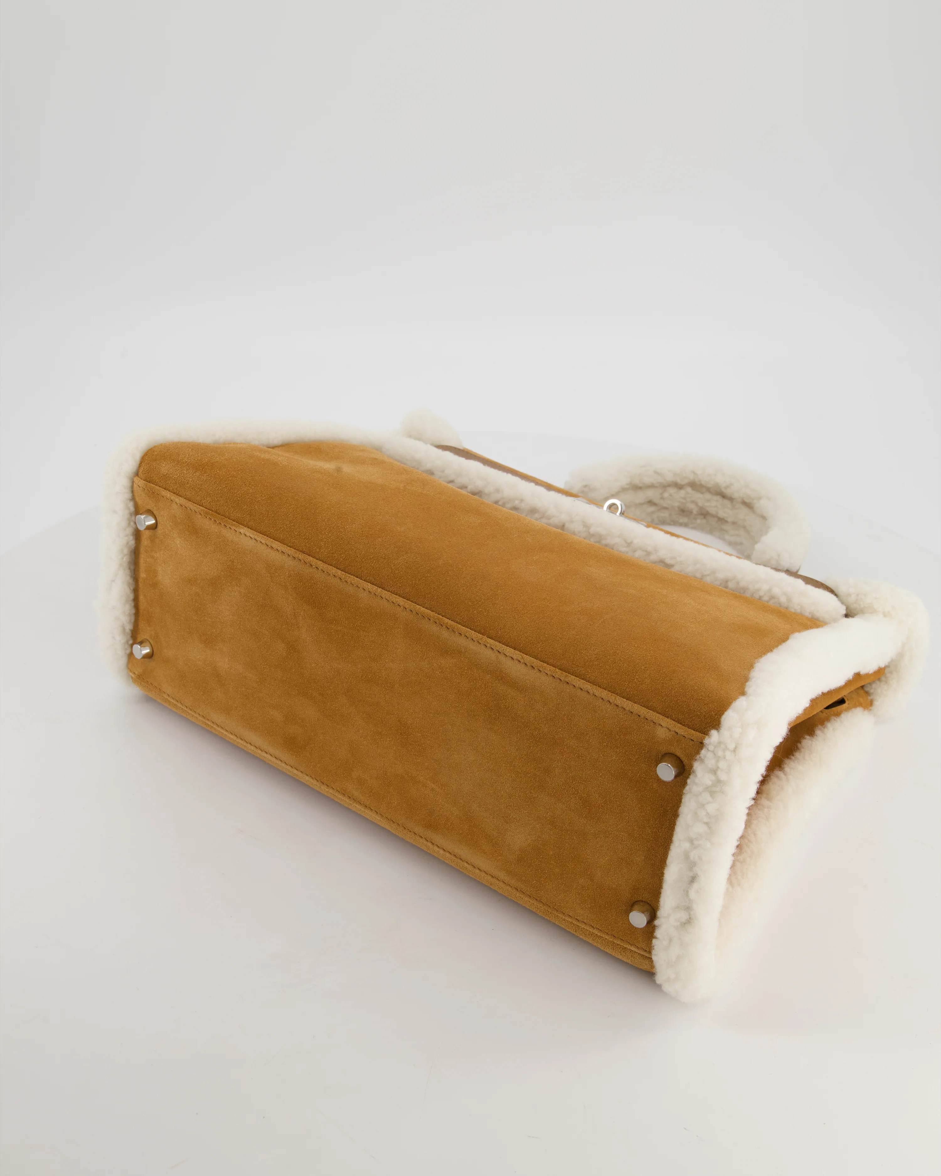 *COLLECTOR'S* Hermès Kelly 35 Teddy Plush Grizzly Bag in Alezan Swift Leather, Ecru Plush & Chamois Grizzly Suede Leather with Palladium Hardware - Image 19