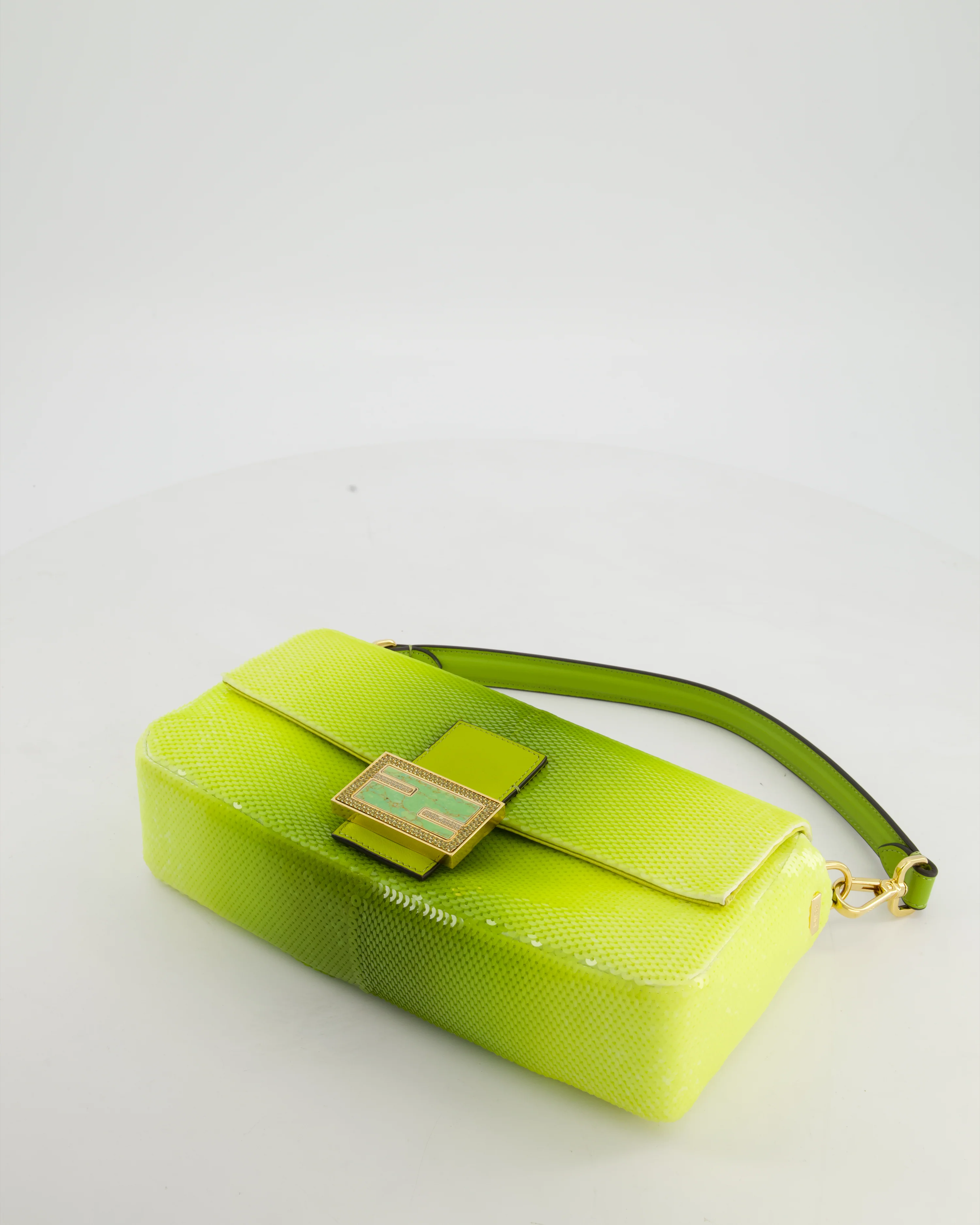 *COLLECTOR'S PIECE* Fendi x Sarah Jessica Parker Baguette Bag in Green Degrade Sequins with Interchangeable Hardware - Image 20