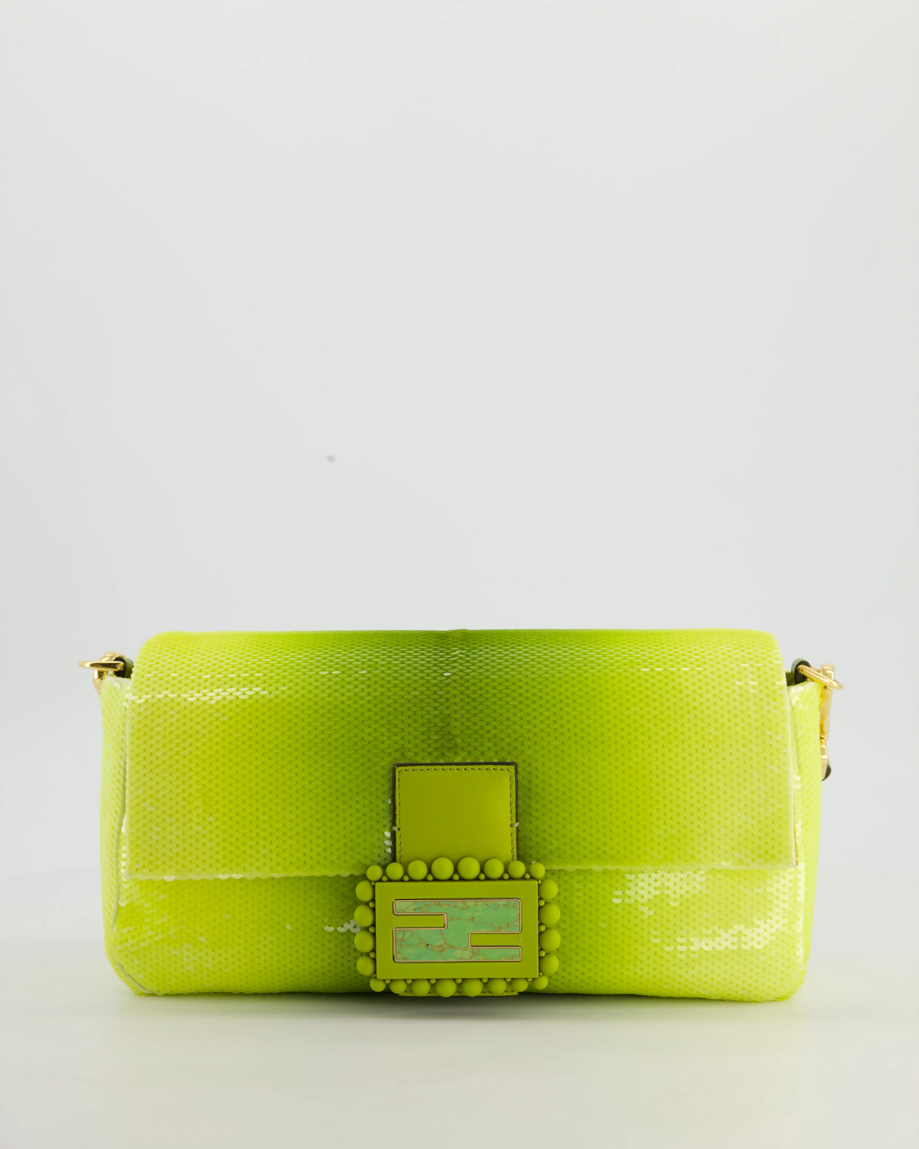 *COLLECTOR'S PIECE* Fendi x Sarah Jessica Parker Baguette Bag in Green Degrade Sequins with Interchangeable Hardware - Image 4