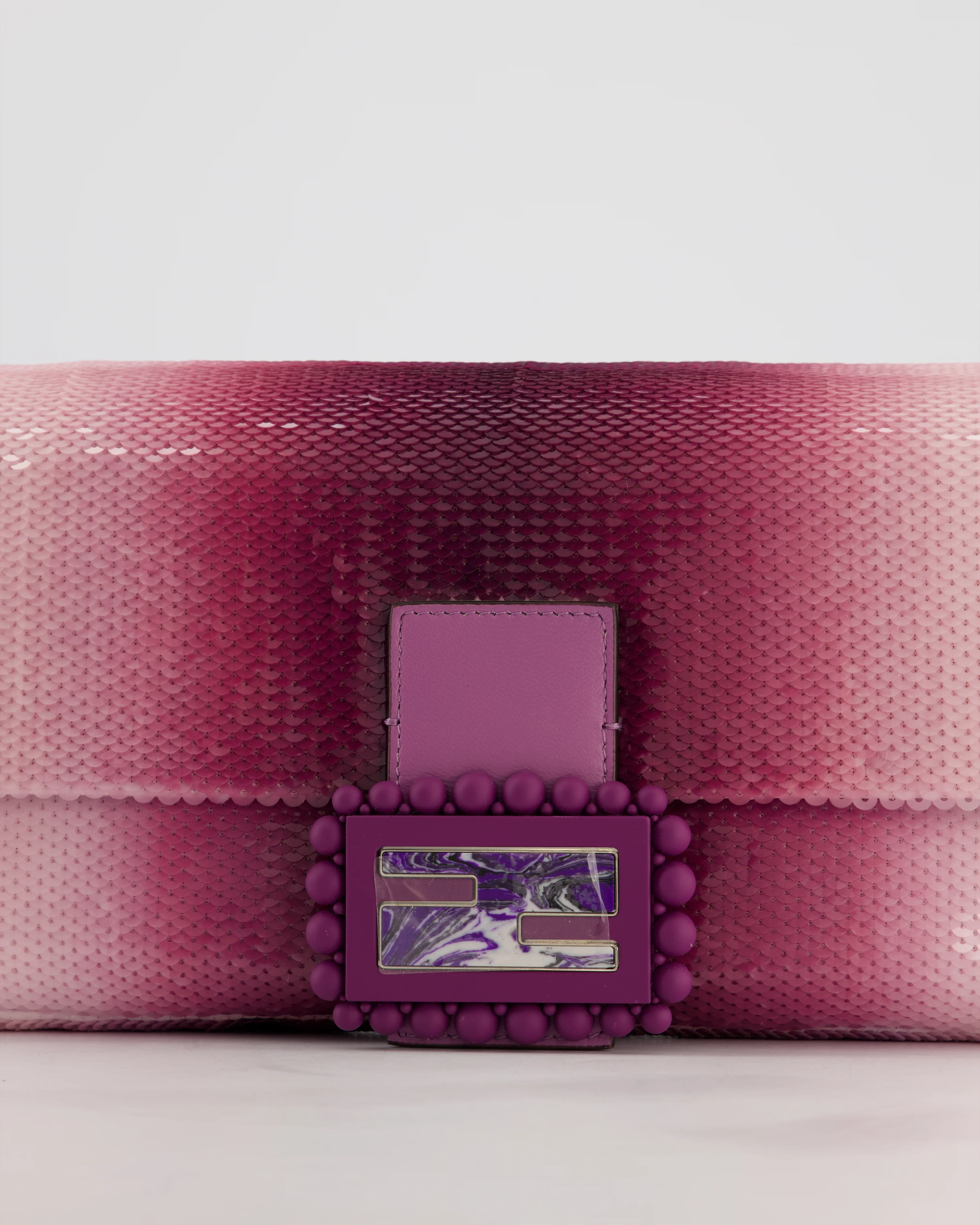 *COLLECTOR'S PIECE* Fendi x Sarah Jessica Parker Baguette Bag in Purple & Pink Degrade Sequins with Interchangeable Hardware - Image 18