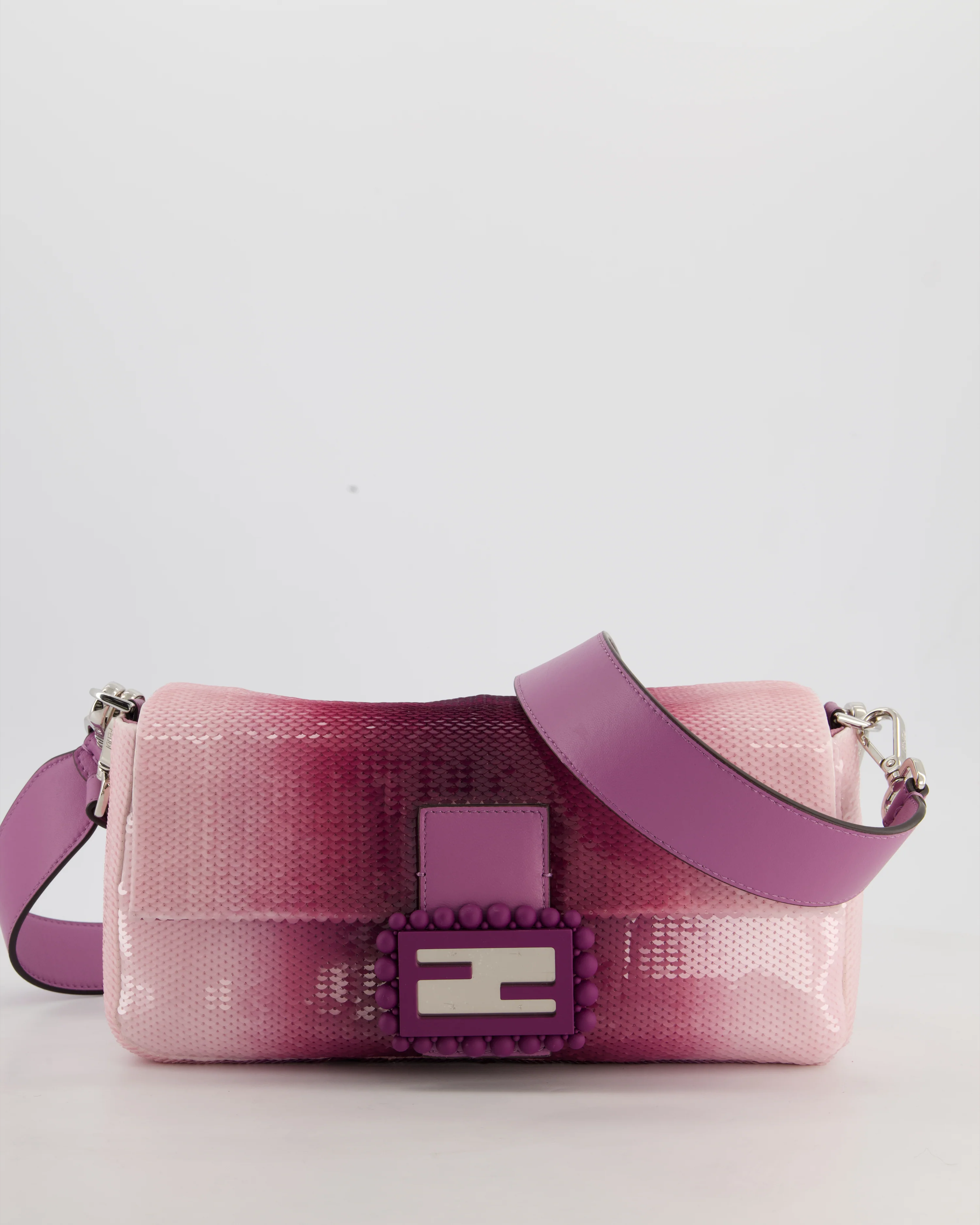 *COLLECTOR'S PIECE* Fendi x Sarah Jessica Parker Baguette Bag in Purple & Pink Degrade Sequins with Interchangeable Hardware - Image 3