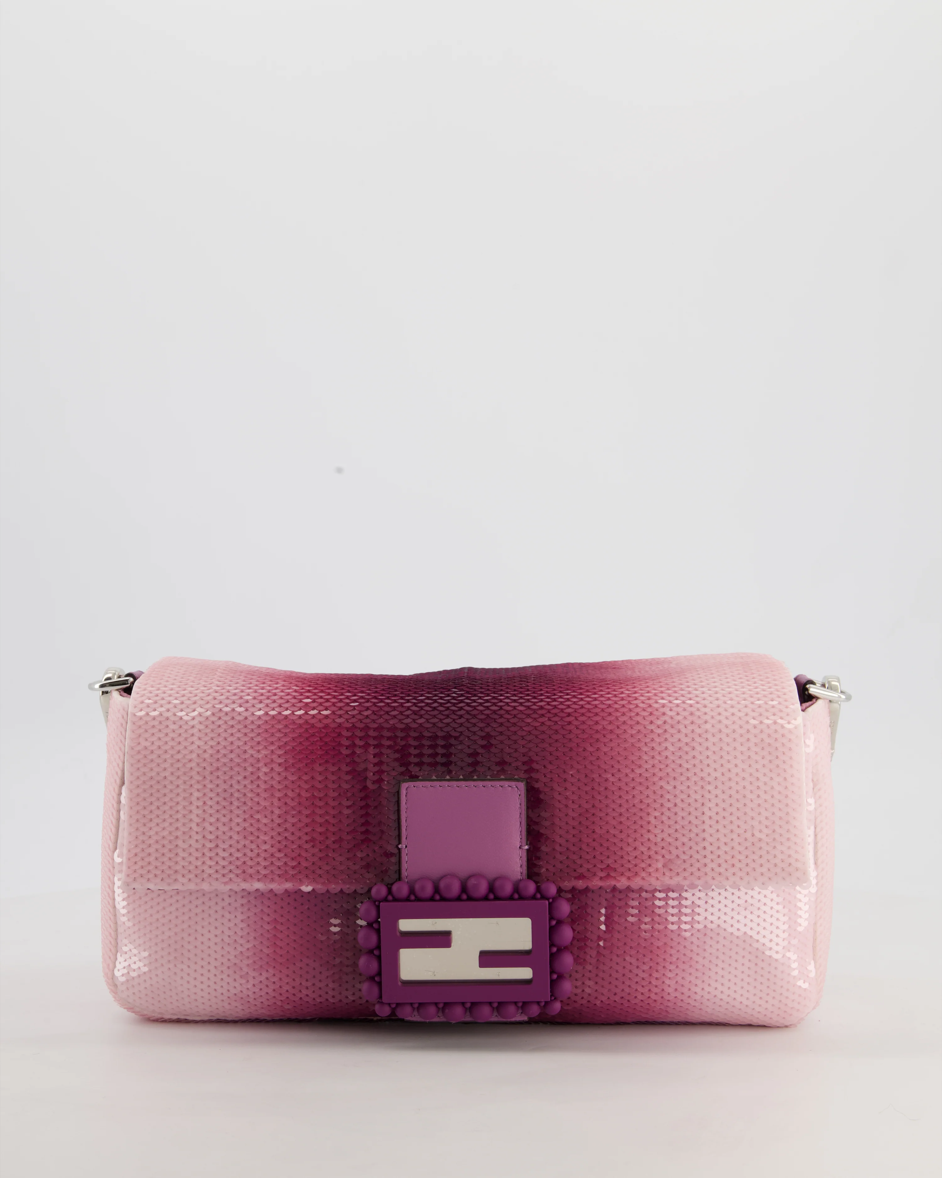 *COLLECTOR'S PIECE* Fendi x Sarah Jessica Parker Baguette Bag in Purple & Pink Degrade Sequins with Interchangeable Hardware - Image 5