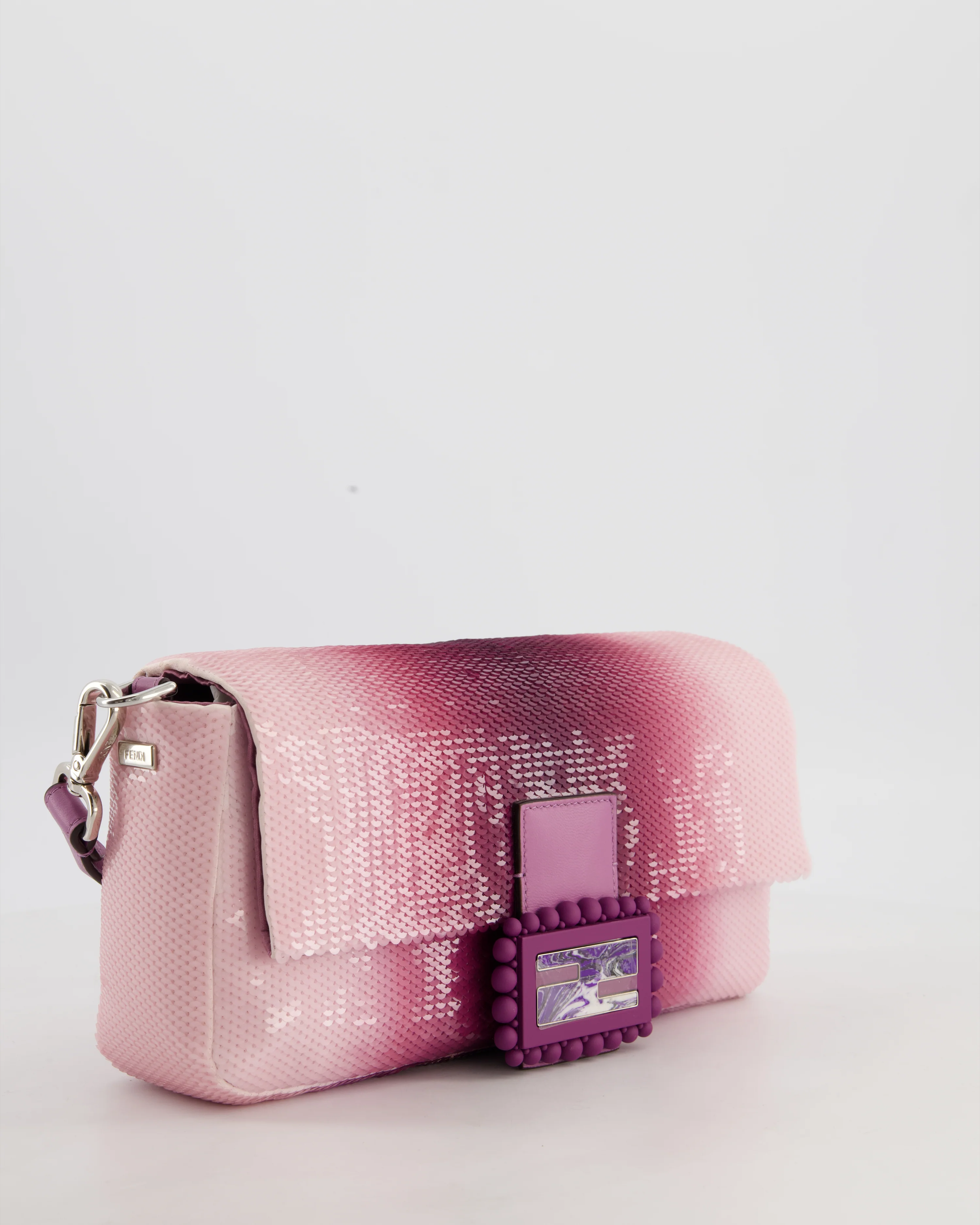 *COLLECTOR'S PIECE* Fendi x Sarah Jessica Parker Baguette Bag in Purple & Pink Degrade Sequins with Interchangeable Hardware - Image 6