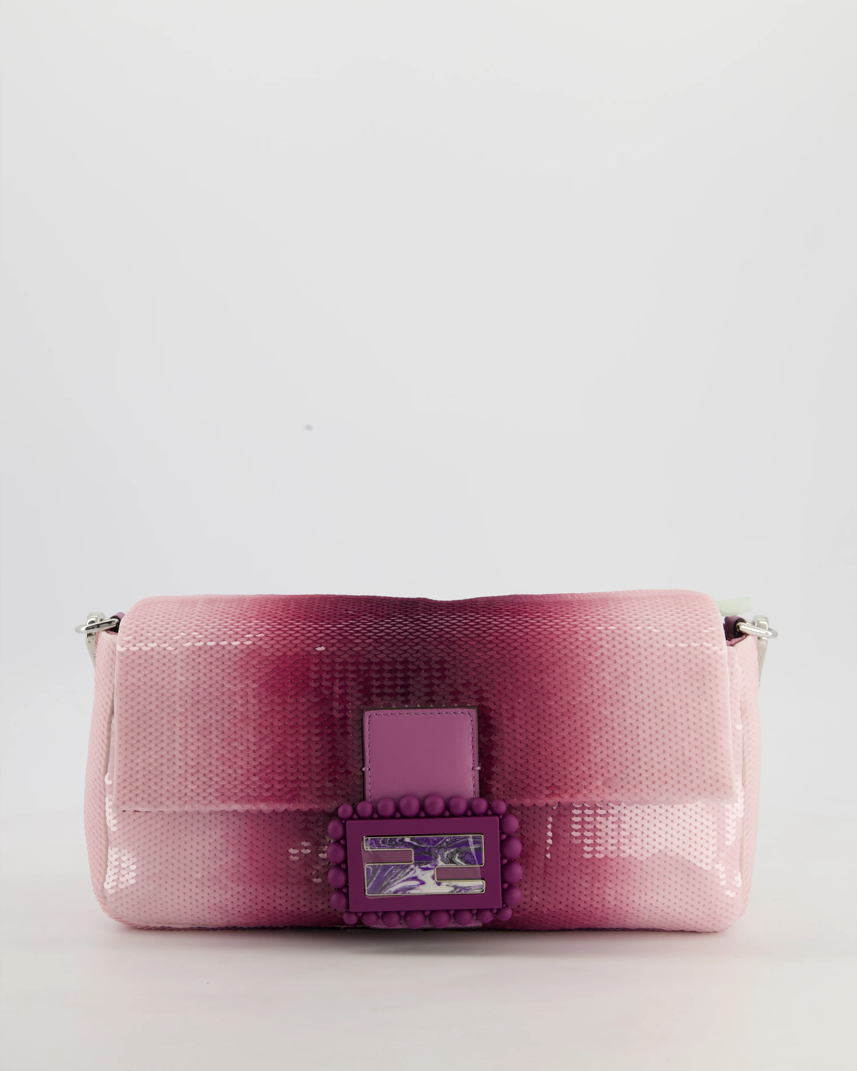 *COLLECTOR'S PIECE* Fendi x Sarah Jessica Parker Baguette Bag in Purple & Pink Degrade Sequins with Interchangeable Hardware - Image 7