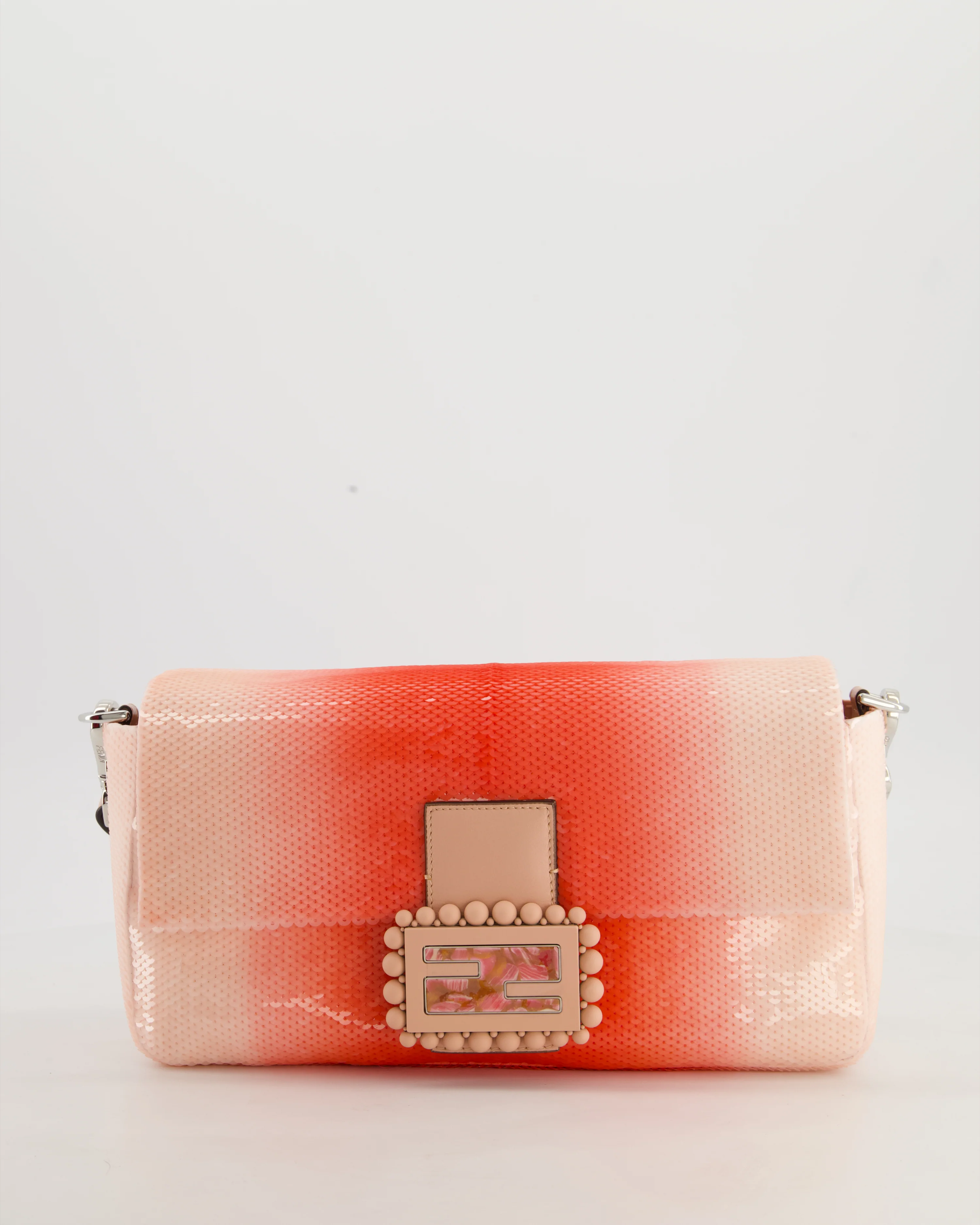 *COLLECTOR'S PIECE* Fendi x Sarah Jessica Parker Baguette Bag in Red & Pink Degrade Sequins with Interchangeable Hardware - Image 6