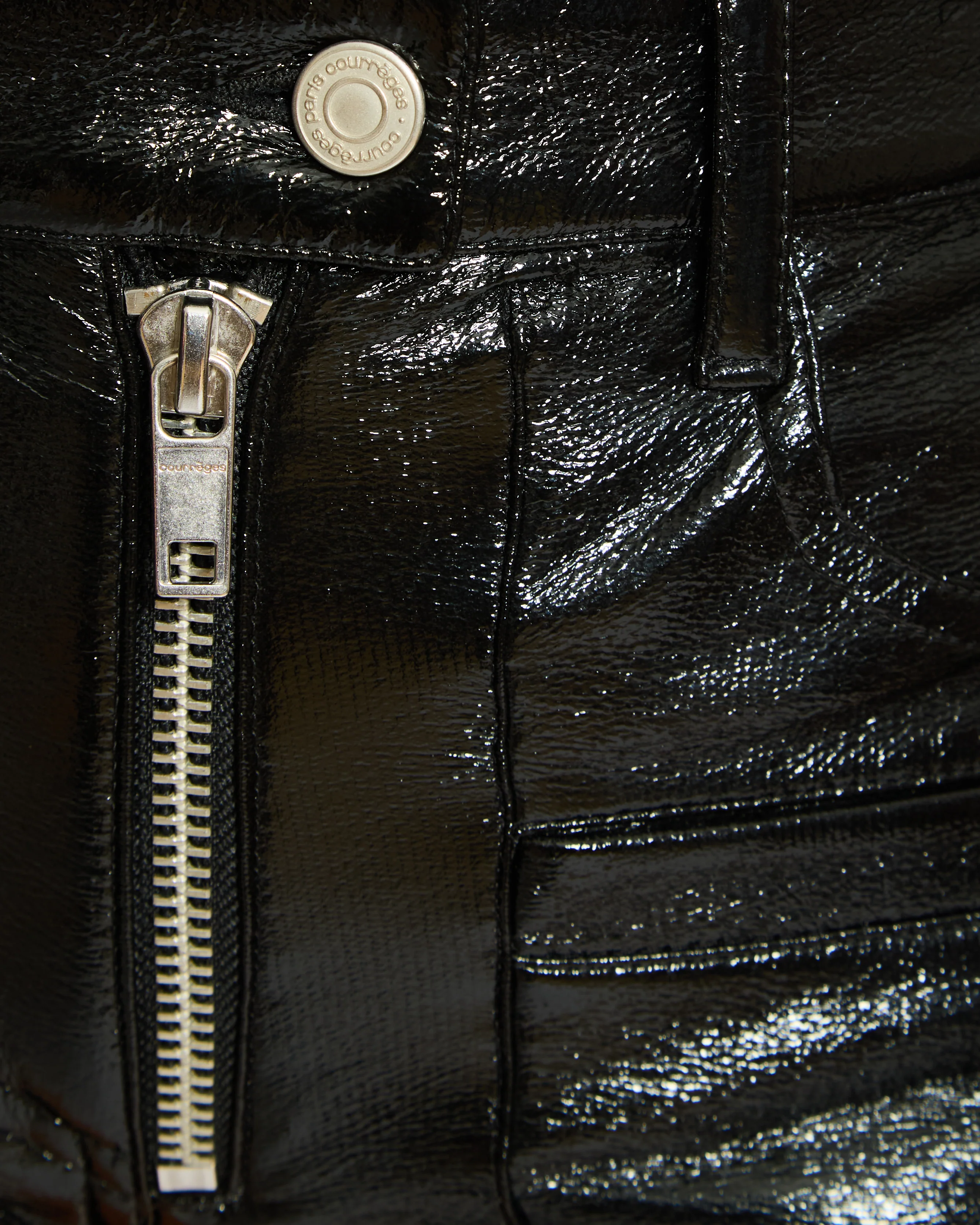 Courrèges Black Patent Mini Shorts with Pocket Detail Size FR 36 (UK 8) - Image 5
