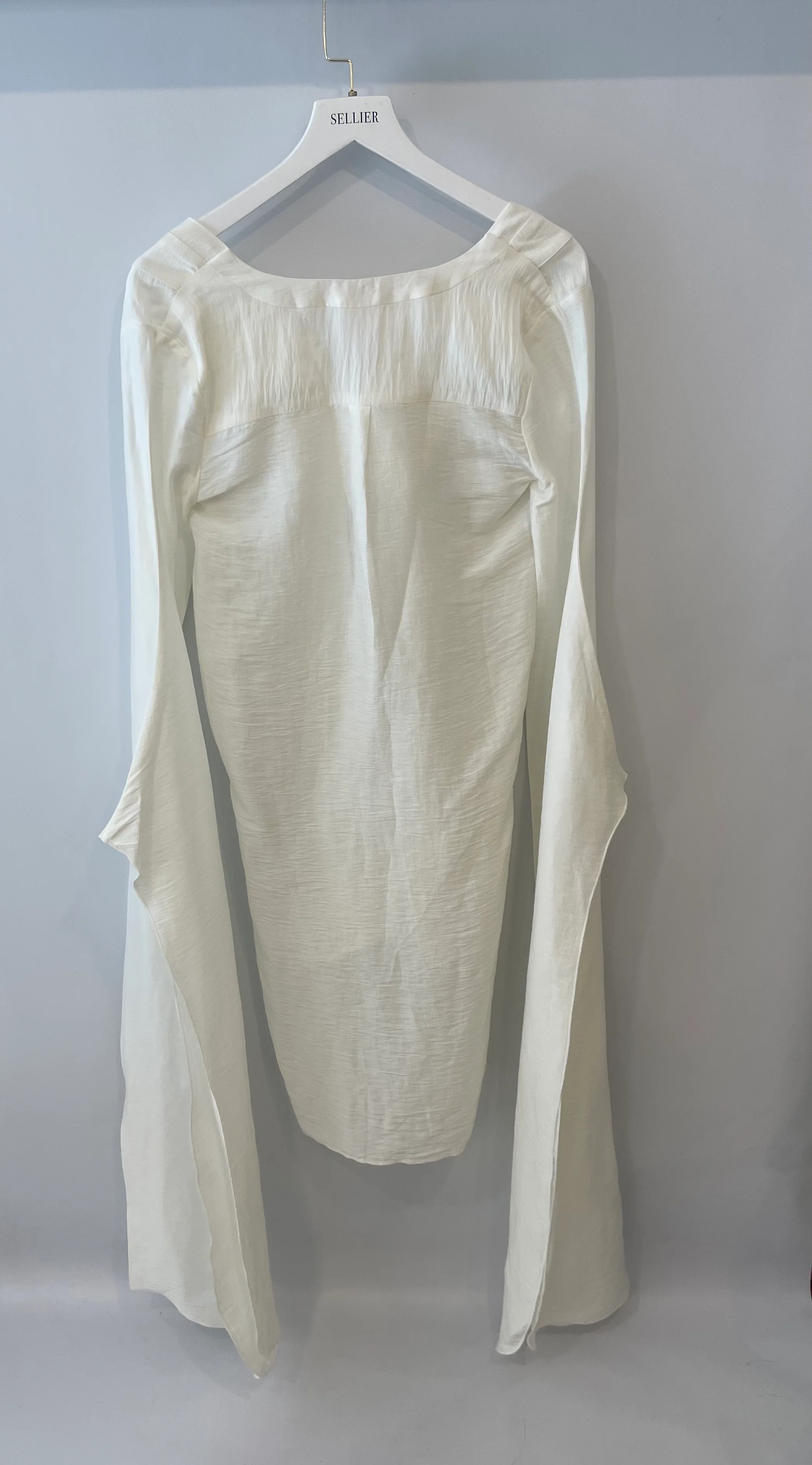 Cult Gaia White Linen Long Sleeved Rishima Cover Up Dress Size XS (UK 8) RRP £410 - Image 10