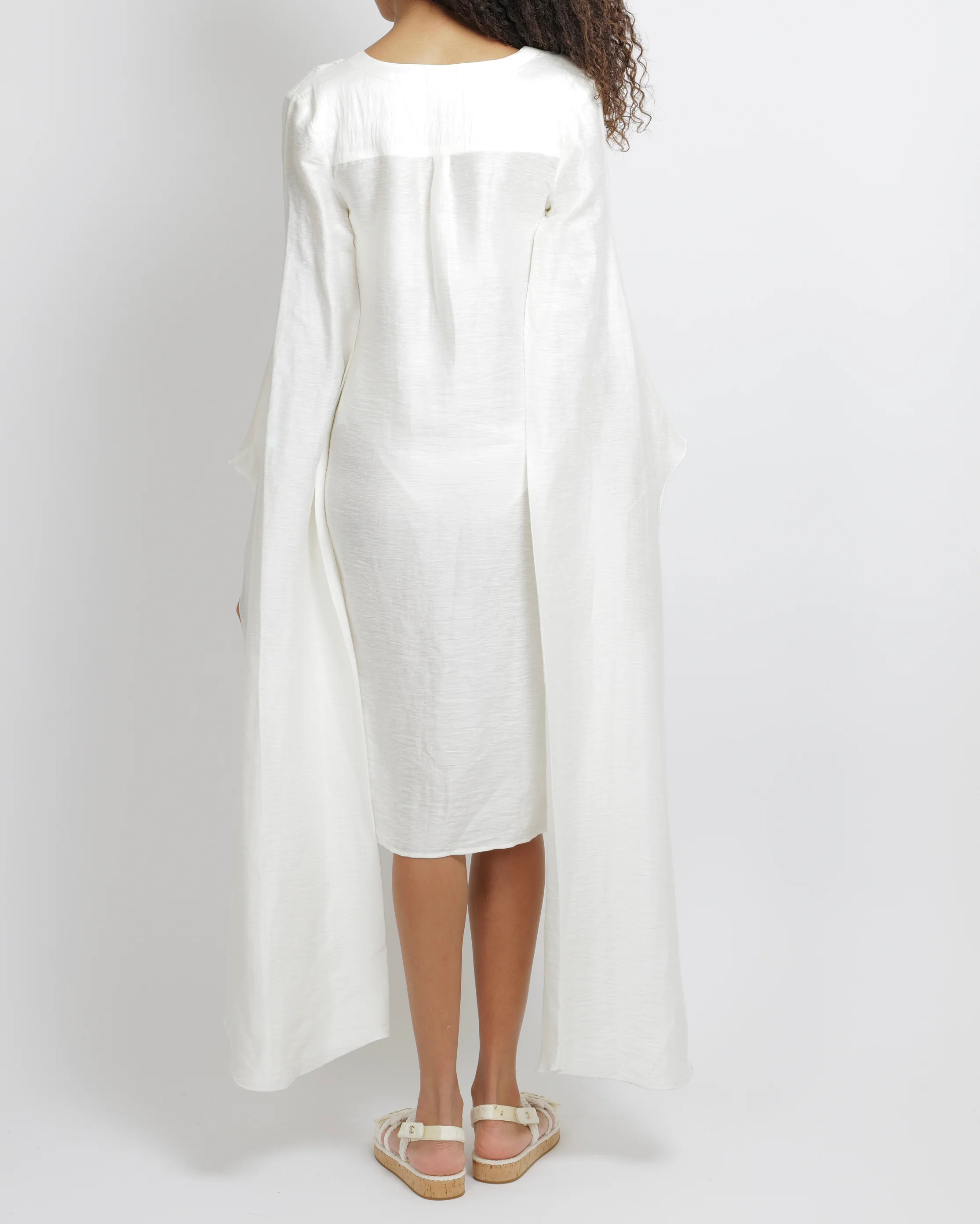 Cult Gaia White Linen Long Sleeved Rishima Cover Up Dress Size XS (UK 8) RRP £410 - Image 3
