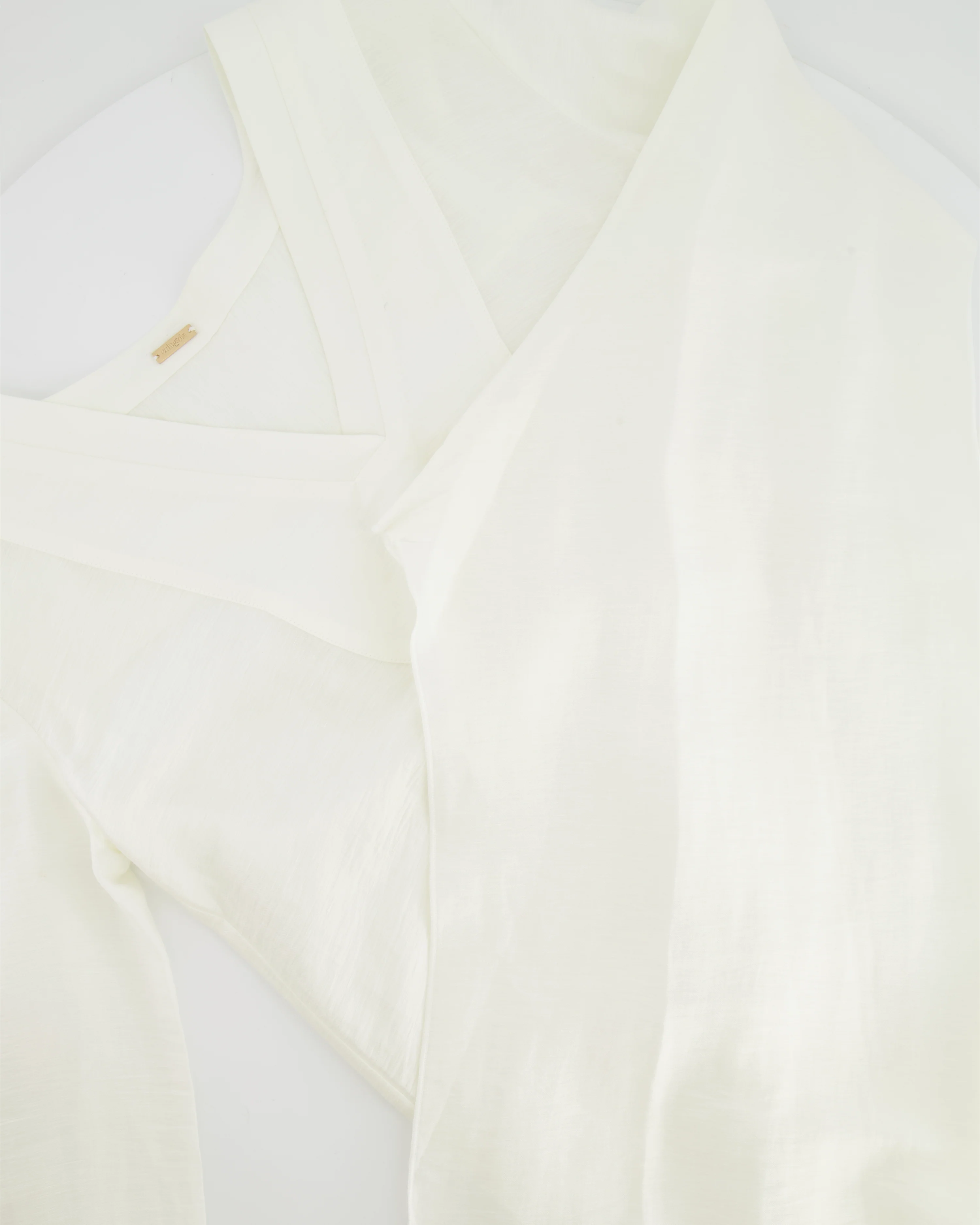 Cult Gaia White Linen Long Sleeved Rishima Cover Up Dress Size XS (UK 8) RRP £410 - Image 4