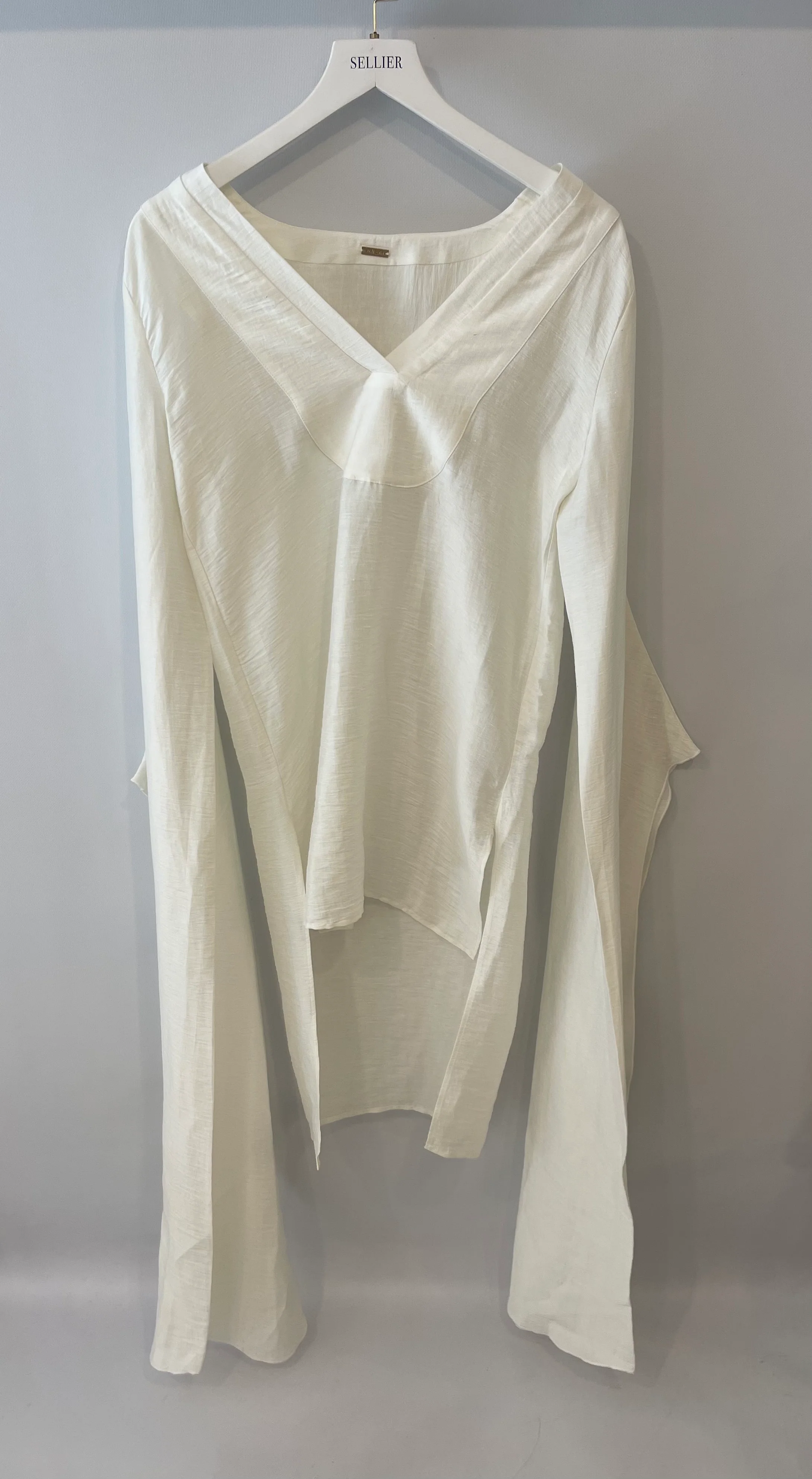 Cult Gaia White Linen Long Sleeved Rishima Cover Up Dress Size XS (UK 8) RRP £410 - Image 8
