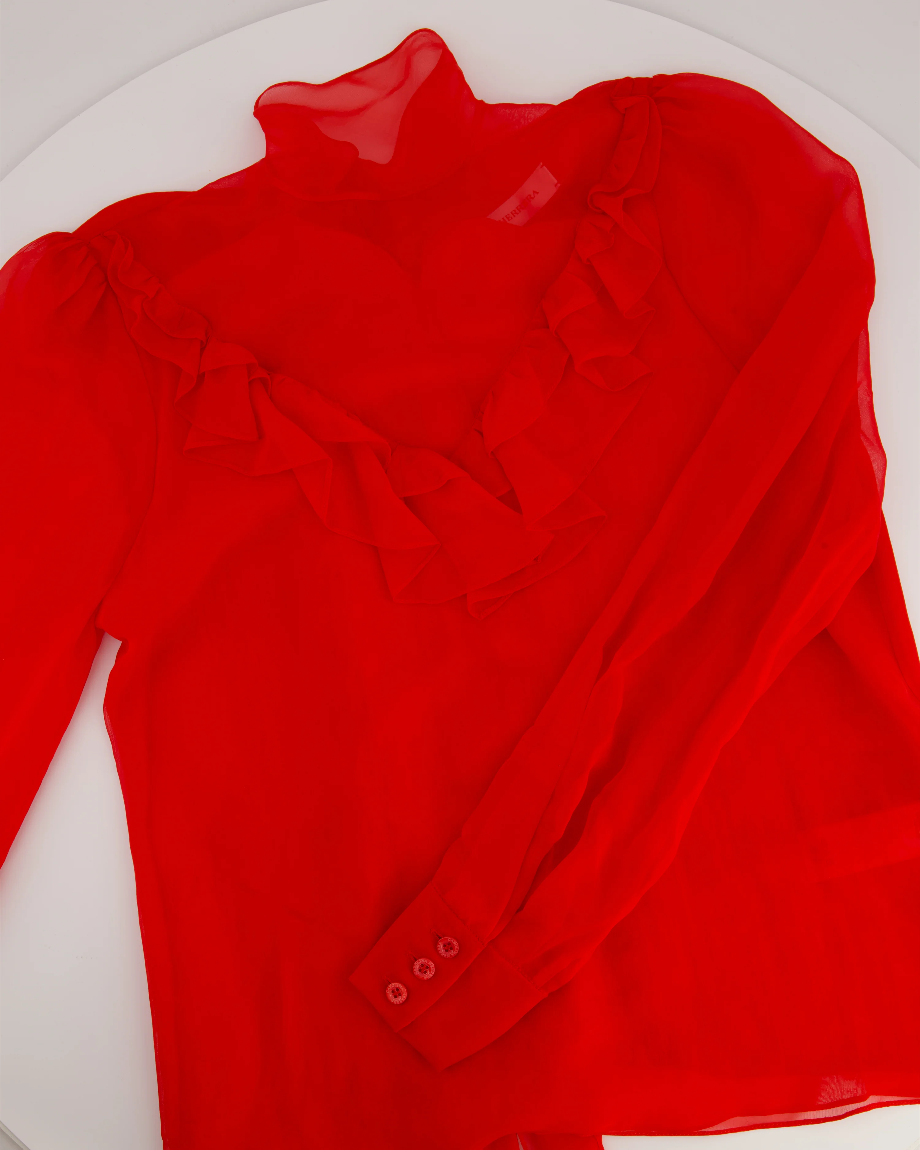 *CURRENT SEASON* Carolina Herrera Red Three Piece Trousers, Jacket and Blouse Set Size US 0 (UK 4) - Image 13