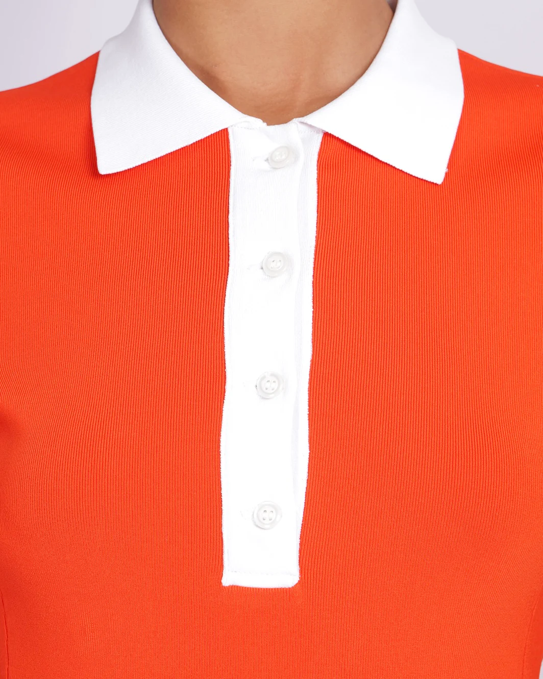 David Koma Orange and White Mini Polo Dress Size M (UK 10) RRP £590 - Image 3