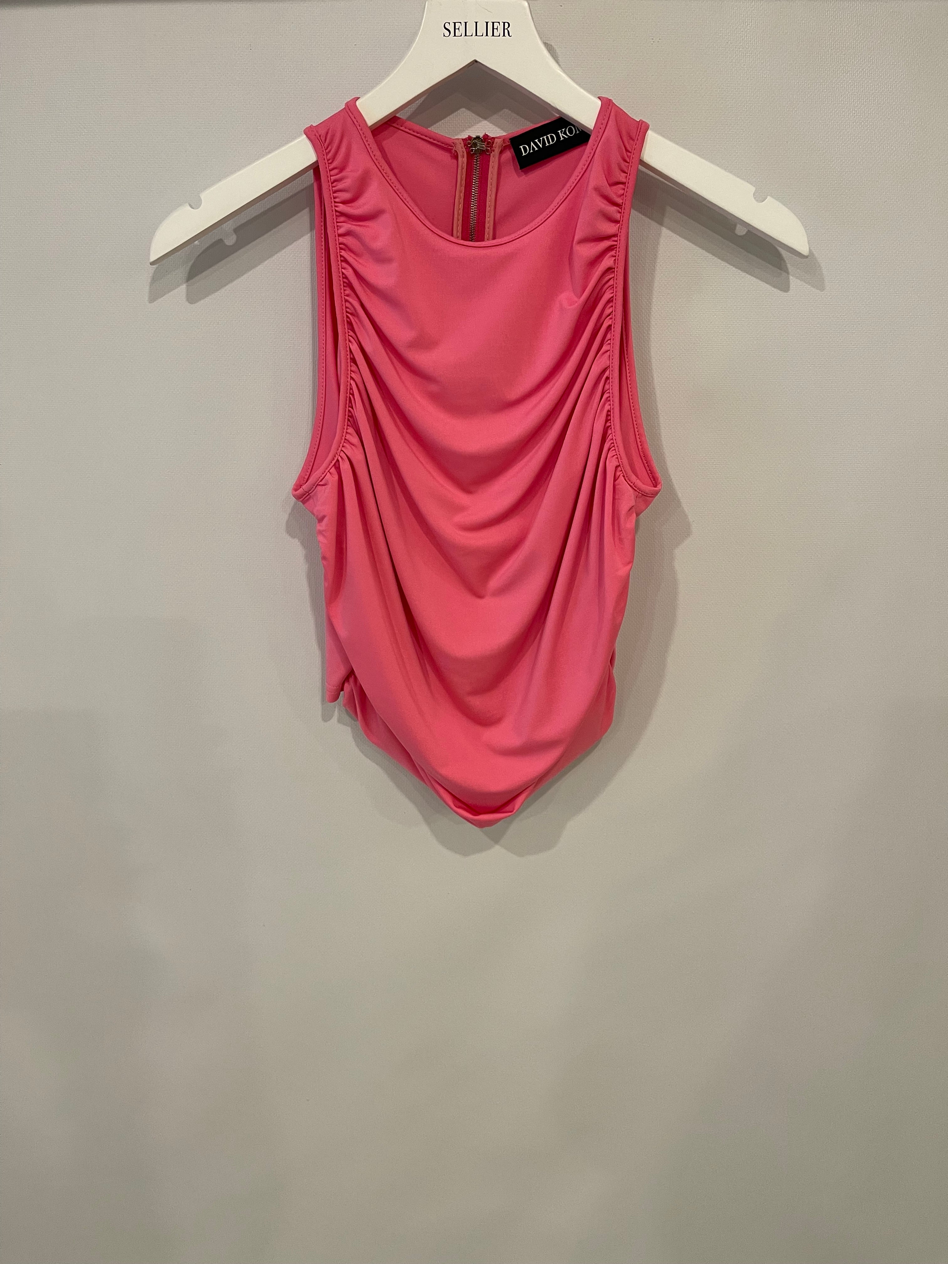 David Koma Pink Sleeveless Top and Mini Ruched Skirt Set Size UK 10 RRP £1,200 - Image 16