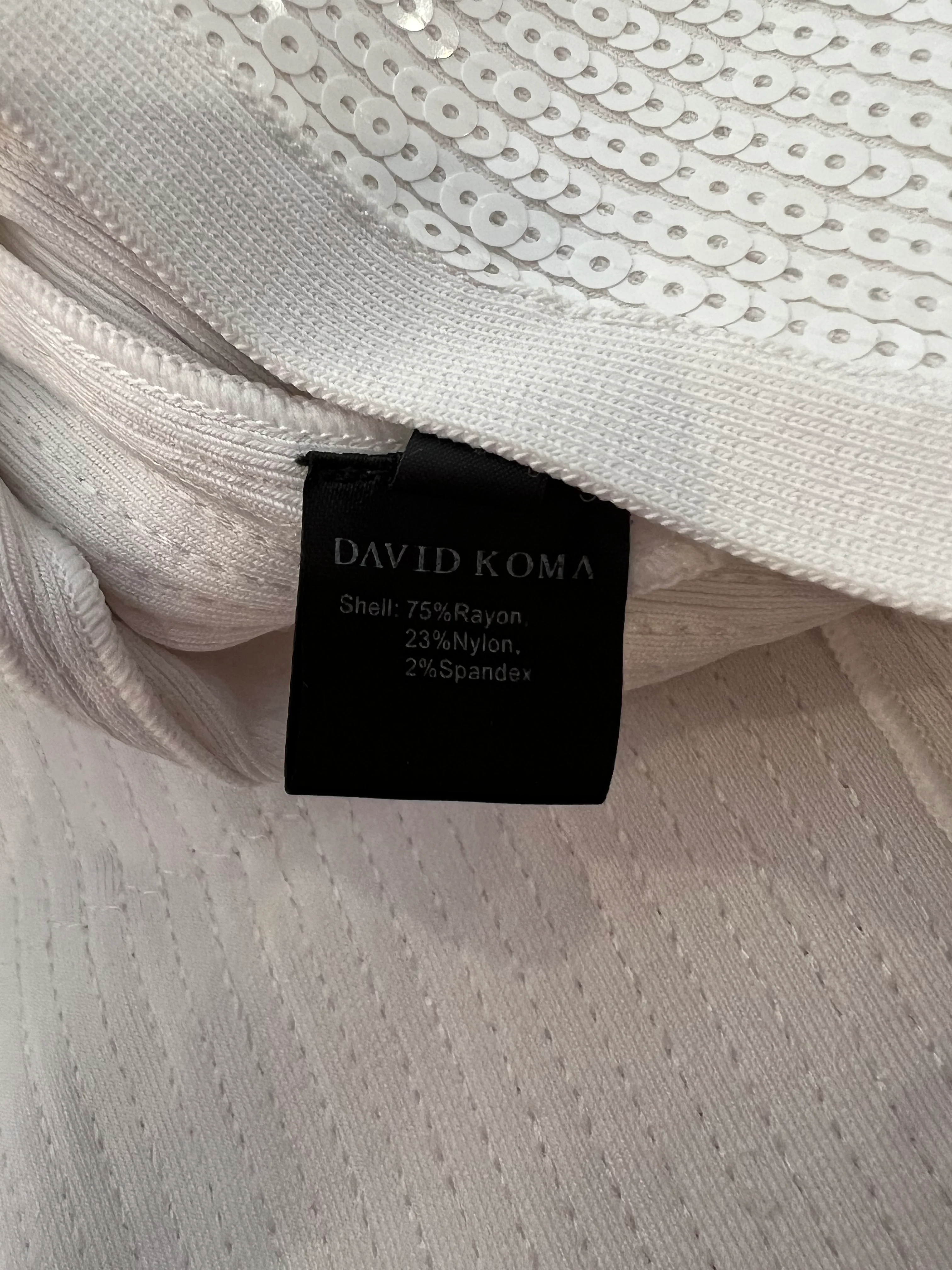David Koma White Sequin Embellished Mini Polo Dress Size S (UK 8) RRP £810 - Image 6