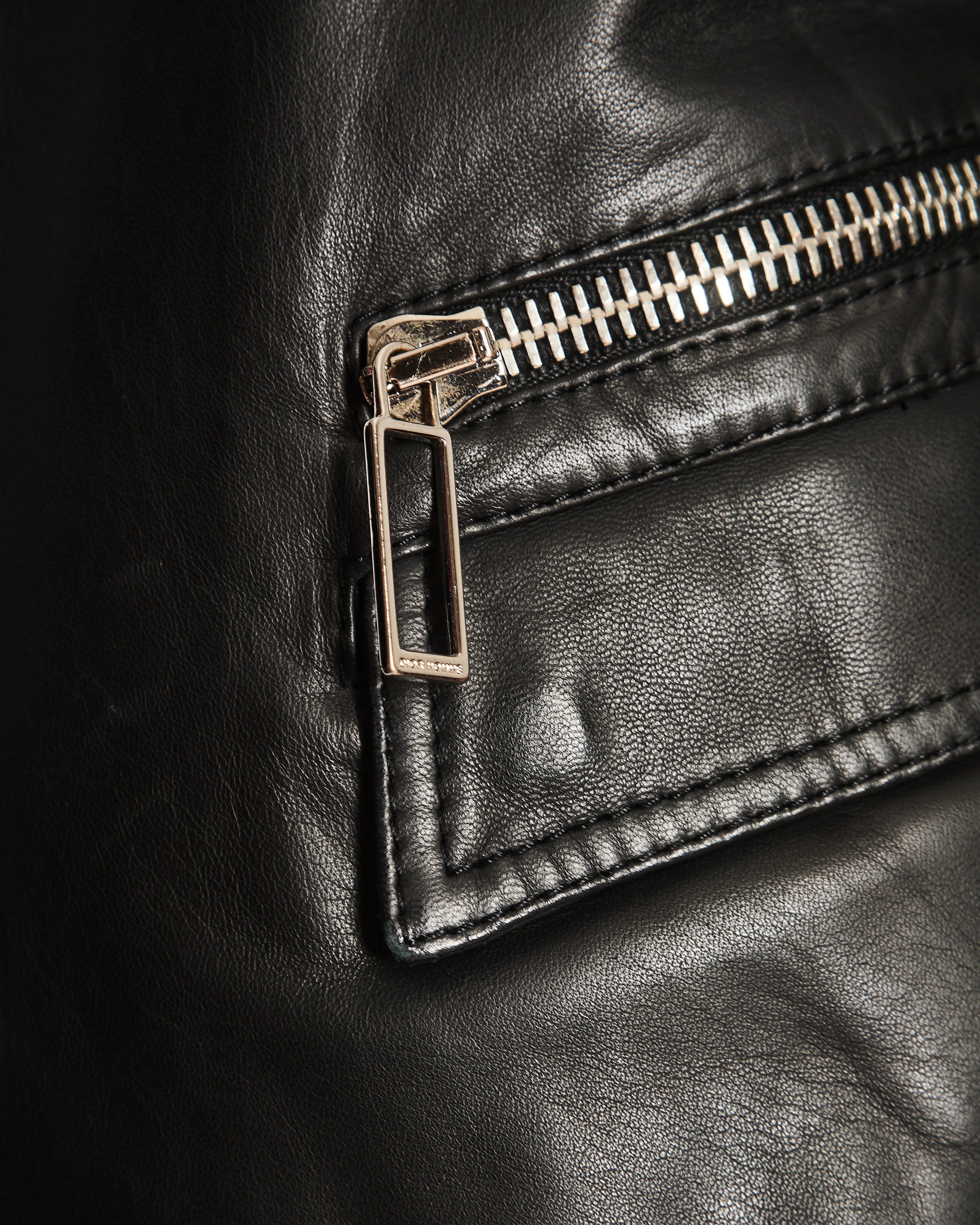 Dior Menswear Black Leather Jacket with Silver Detail Size L (UK 50) - Image 2