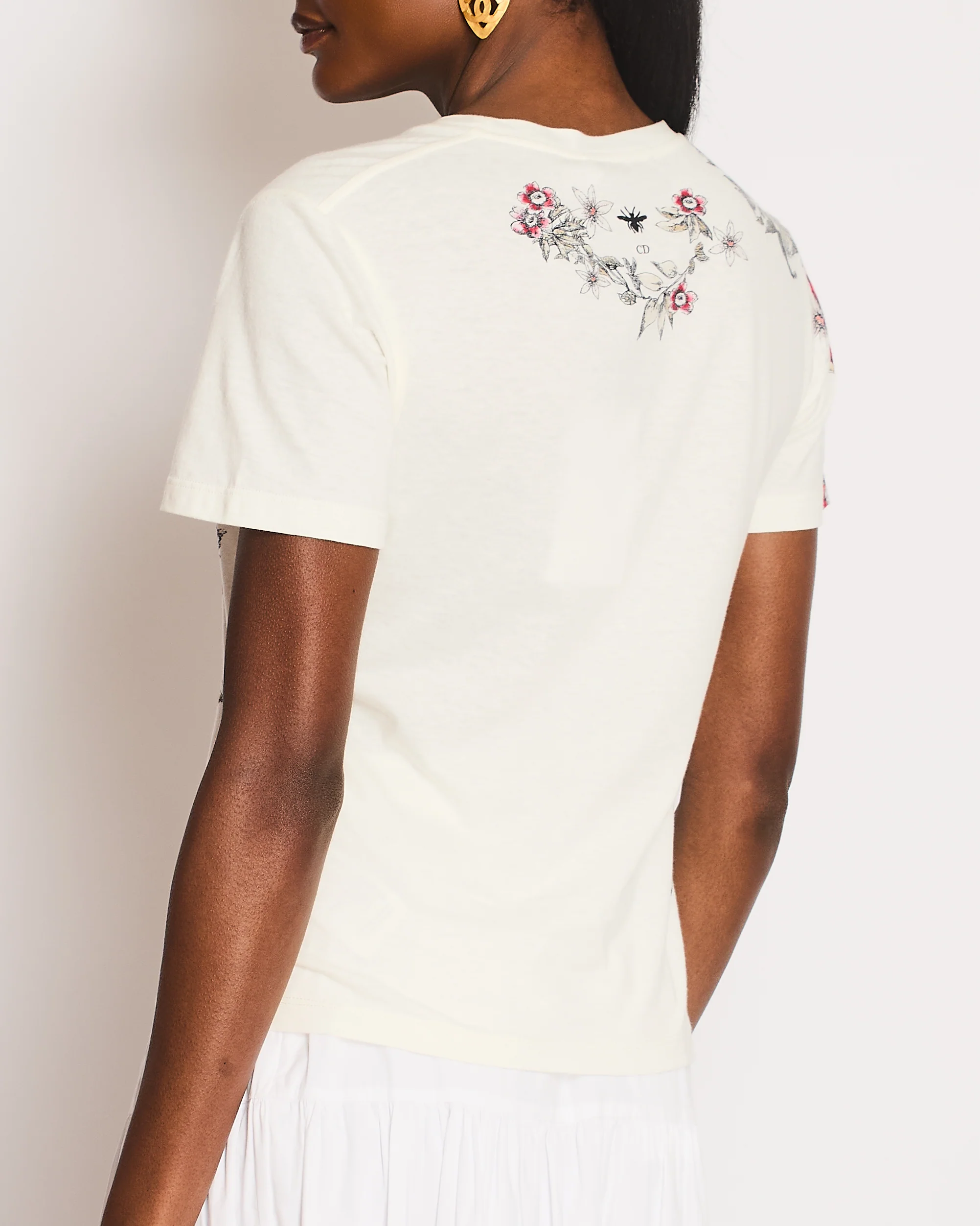Christian Dior White Butterfly Print T-Shirt Size S (UK 8) - Image 5
