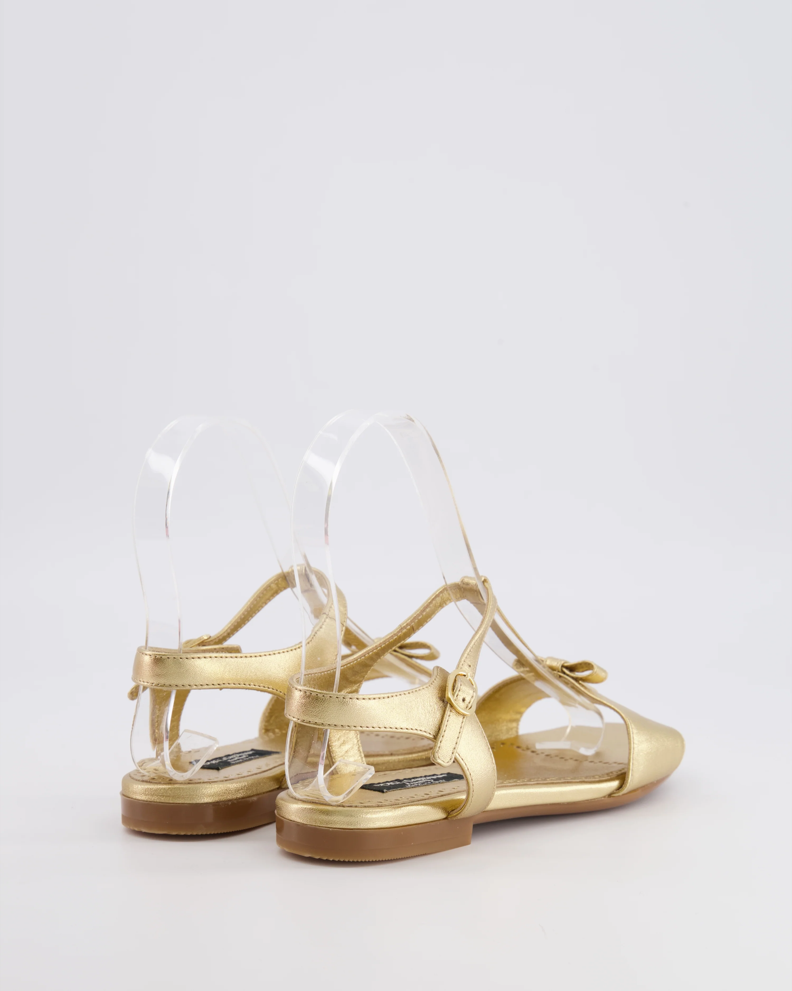 Dolce & Gabbana Kids Gold Leather Sandals with Gold Logo Size 33 RRP £335 - Image 3