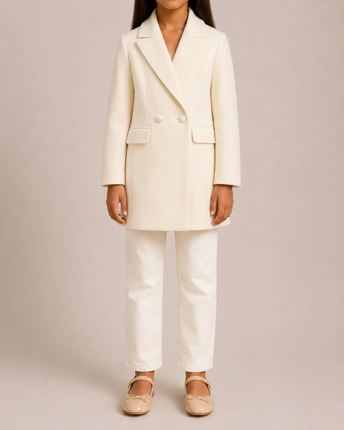 Dolce & Gabbana Kids Ivory Cady Double-Breasted Coat Size 8 years RRP £1,100