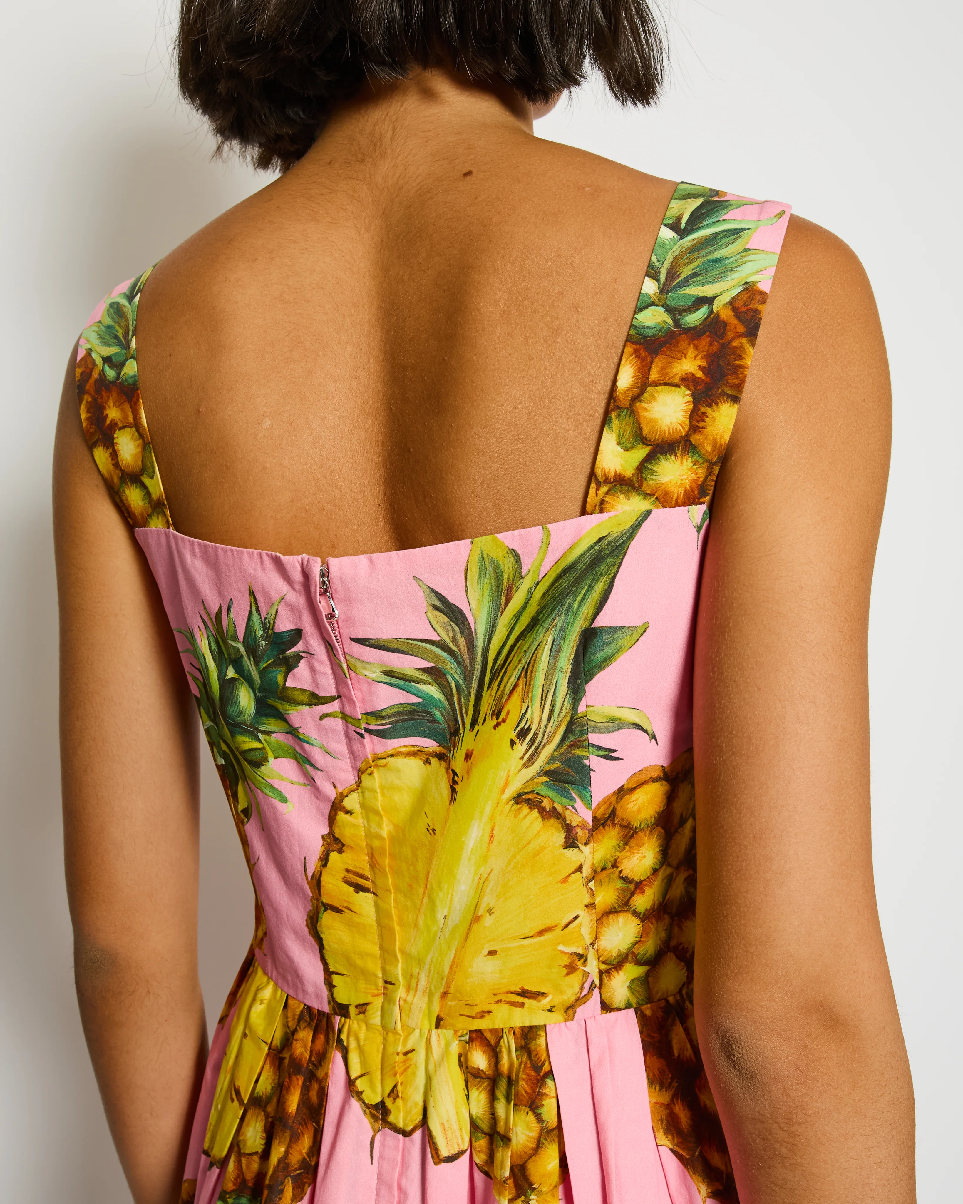 Dolce & Gabbana Pink Mini Dress with Pineapple Prints Size IT 42 (UK 10) - Image 4