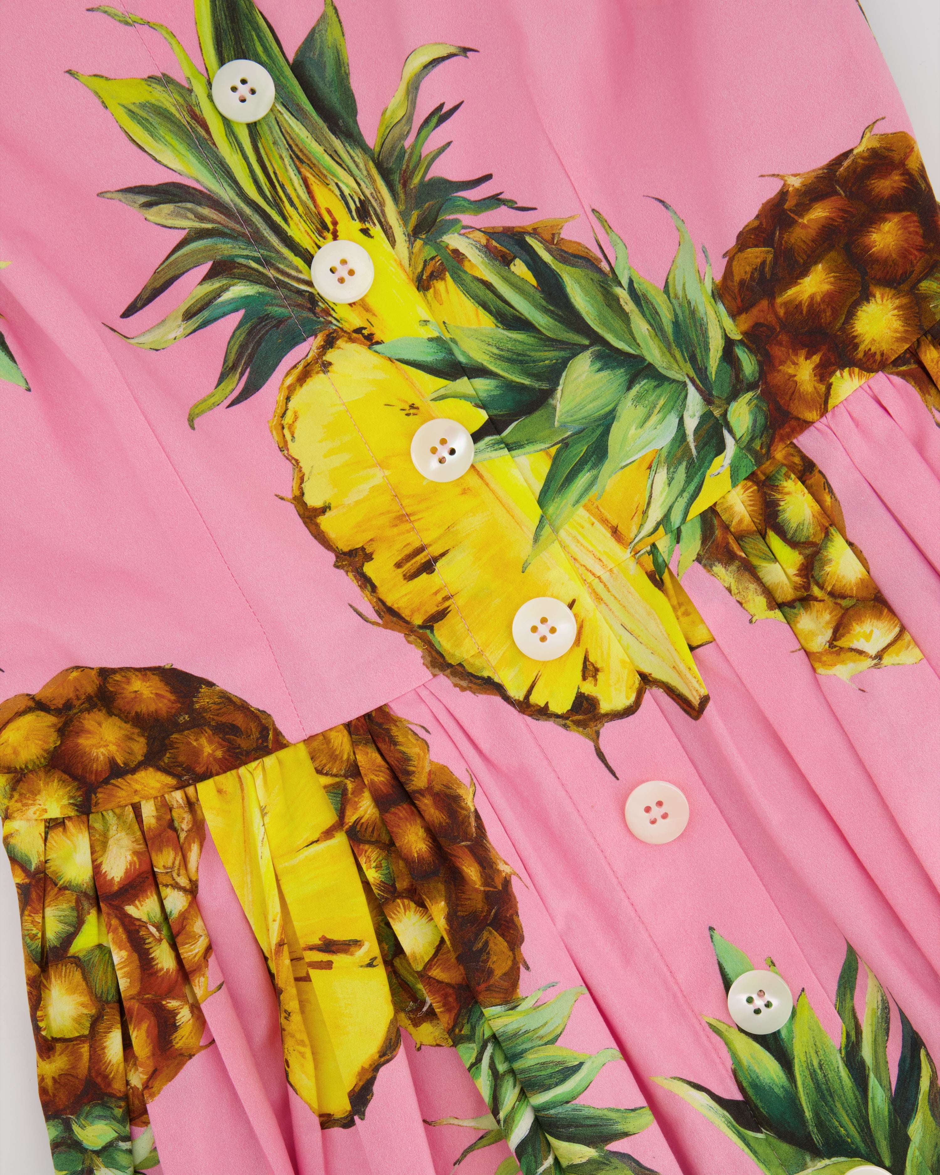 Dolce & Gabbana Pink Mini Dress with Pineapple Prints Size IT 42 (UK 10) - Image 6