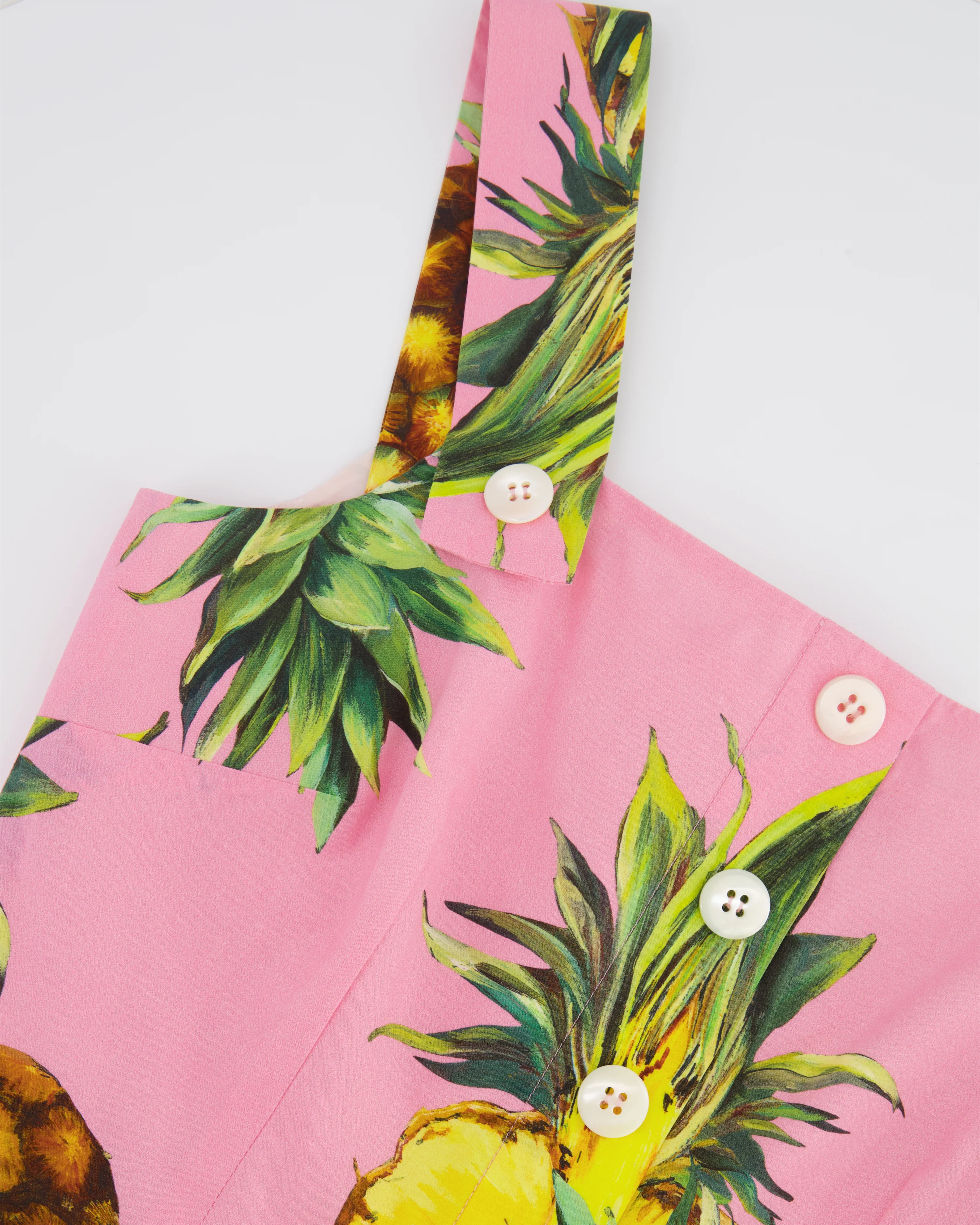 Dolce & Gabbana Pink Mini Dress with Pineapple Prints Size IT 42 (UK 10) - Image 7