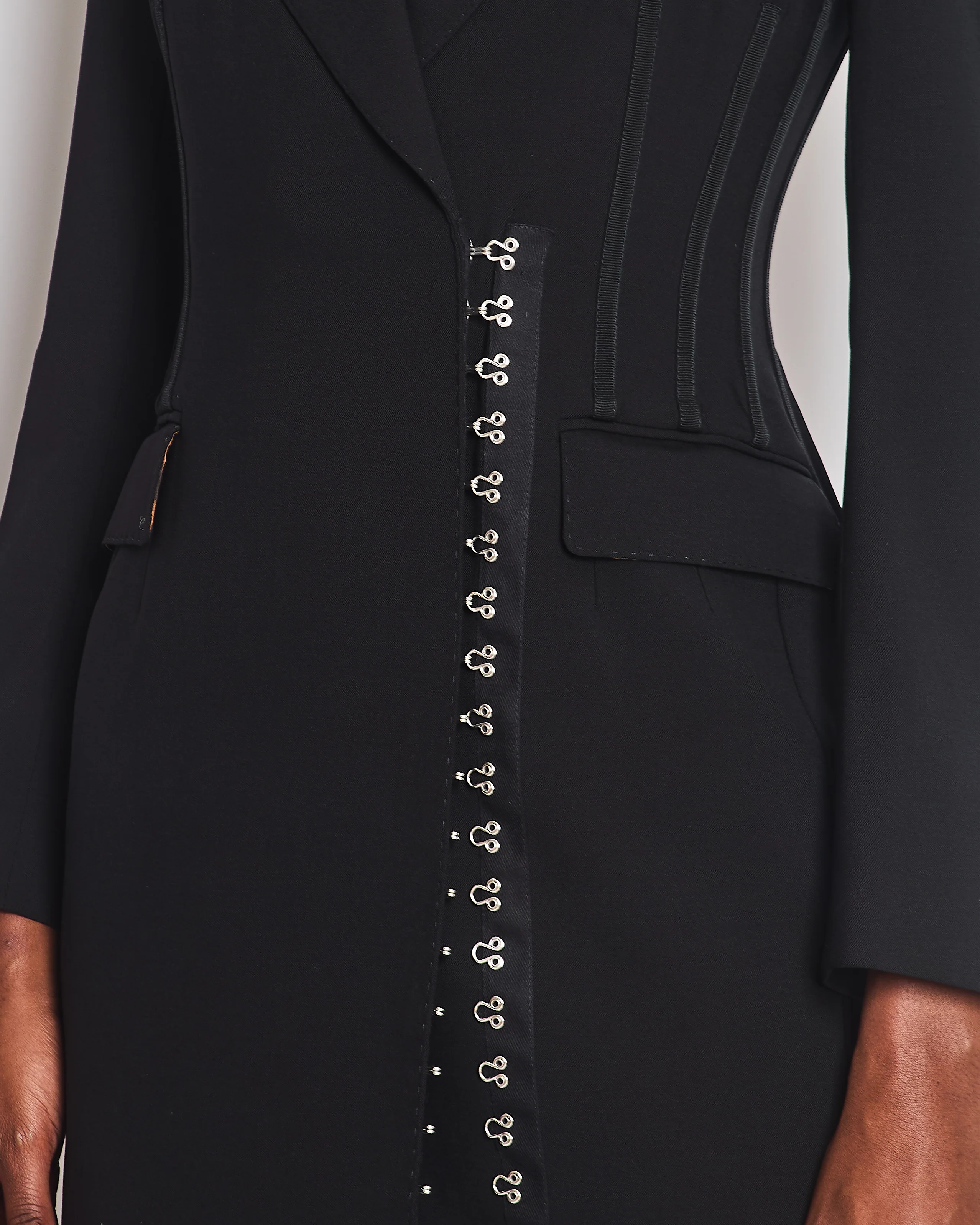 Dolce & Gabbana Black Double-Breasted Blazer with Hook and Eye Fastenings & Capri Pants with Hook and Eye Fastenings Set Size IT 38 (UK 6) - Image 3